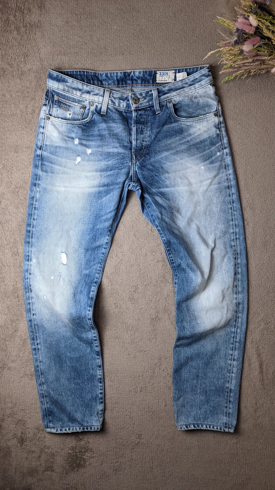 G-Star × If Six Was Nine × Le Grande Bleu (L.G.B.) G-Star Y2K vintage faded washed denim distressed pants Size US 34 / EU 50 - 1 Thumbnail
