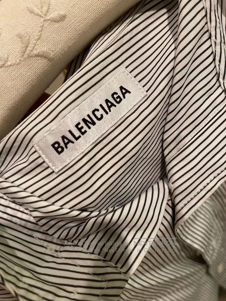 Balenciaga Balenciaga Striped Ribbon Tie Loose Ladies Shirt Size XXS / US 00 / IT 34 - 3 Thumbnail