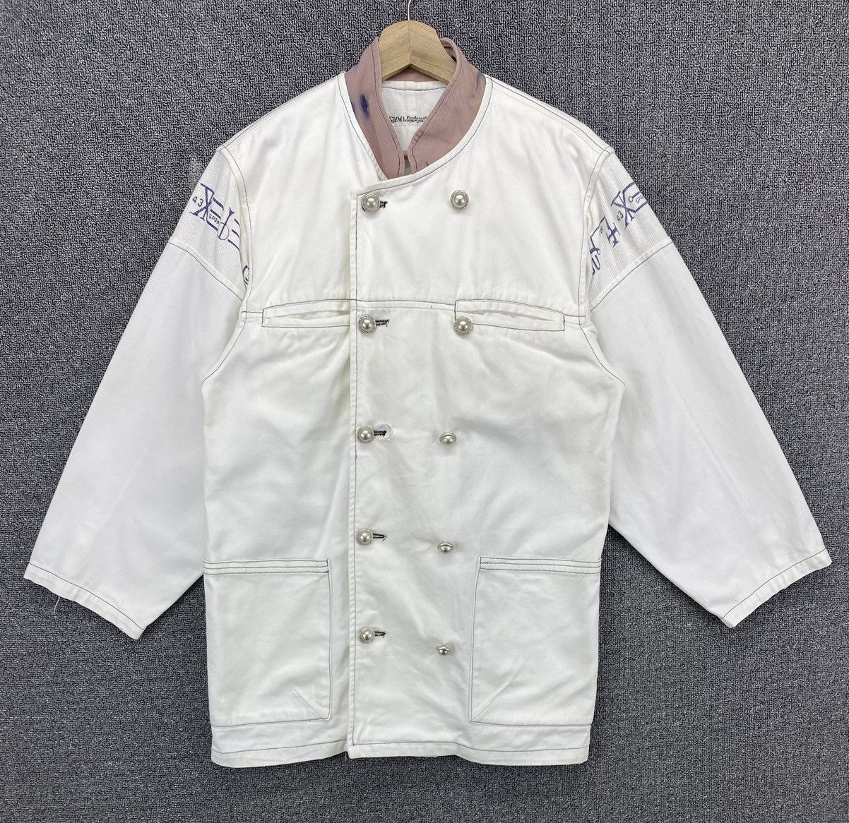 Vintage 90 Kansai Yamamoto Double Breasted Denim Coat Jacket