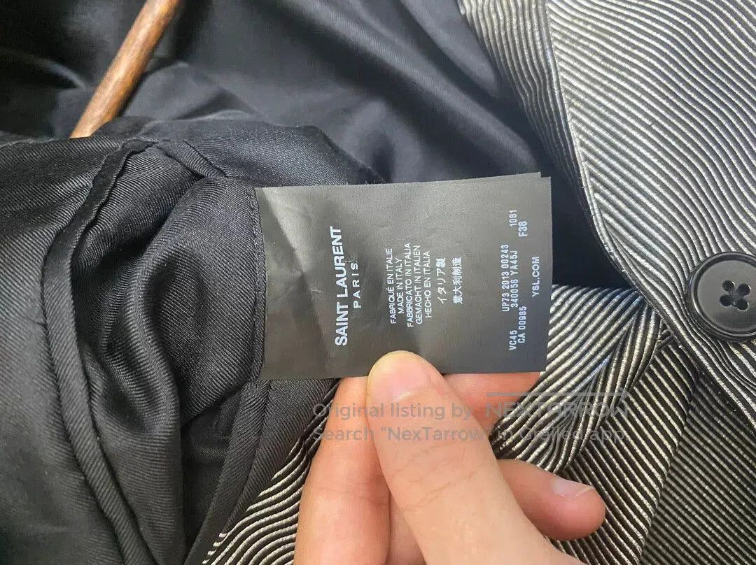 Saint Laurent Paris Saint Laurent Paris Gray Pinstripe Blazer. Size US M / EU 48-50 / 2 - 5 Thumbnail