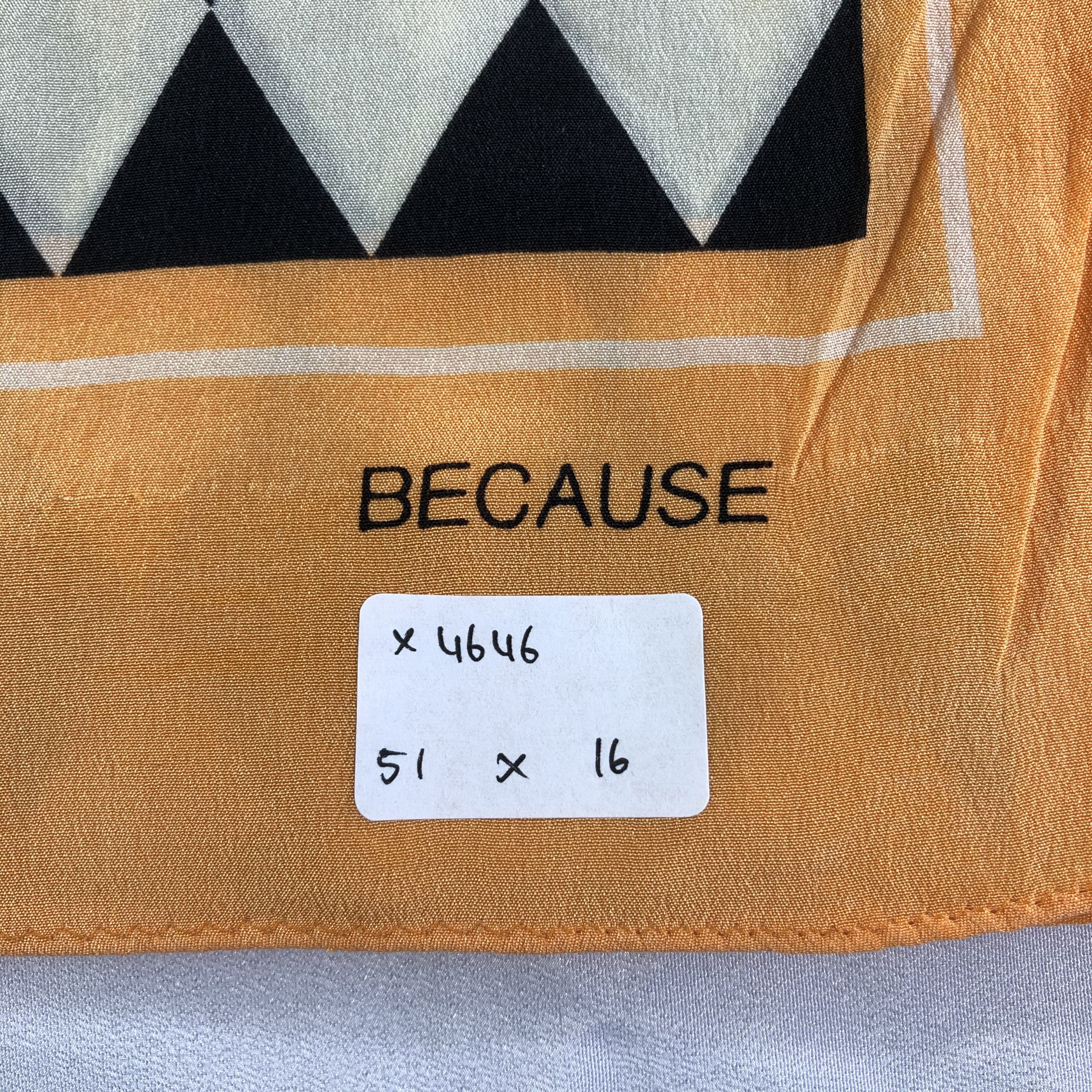 Vintage Vintage Because Silk Scarf Size ONE SIZE - 7 Thumbnail
