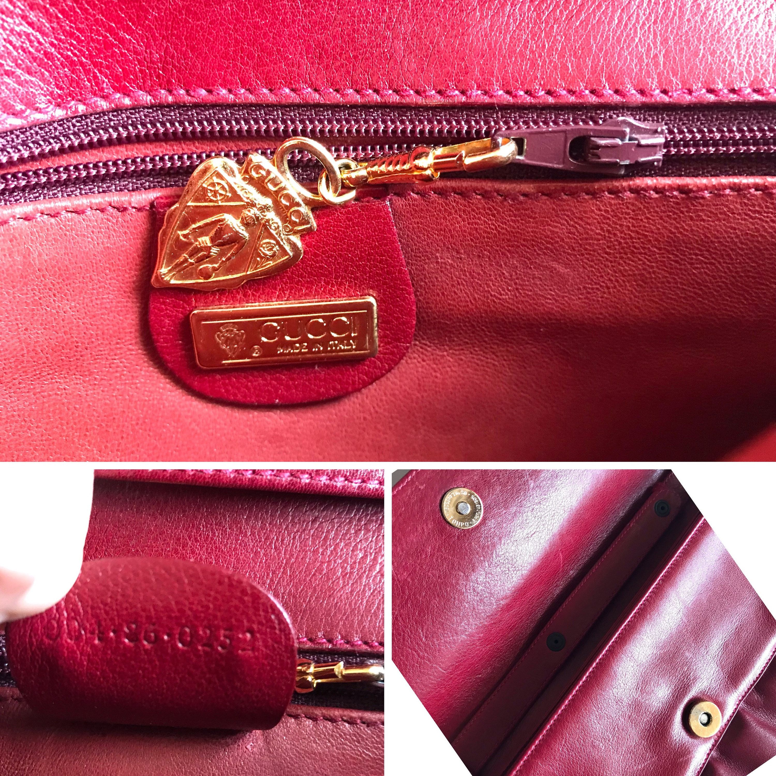 Gucci Vintage GUCCI wine red shoulder bag with GG engraved flap Size ONE SIZE - 9 Thumbnail