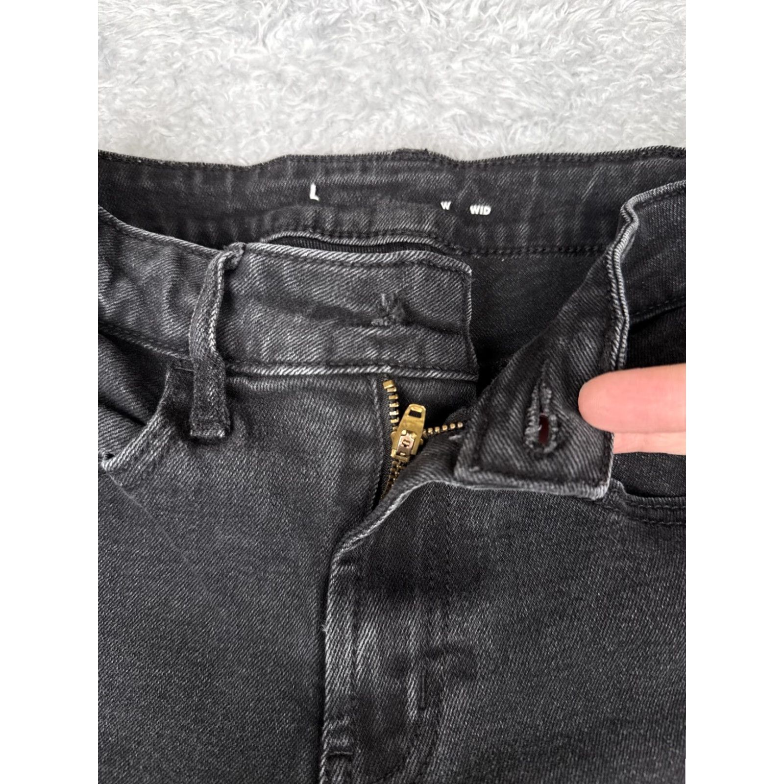 Old Navy Old Navy Jeans Womens L Black Wide-Leg Denim High Rise Casual Stretch Pants Size 36" / US 14 / IT 50 - 6 Thumbnail