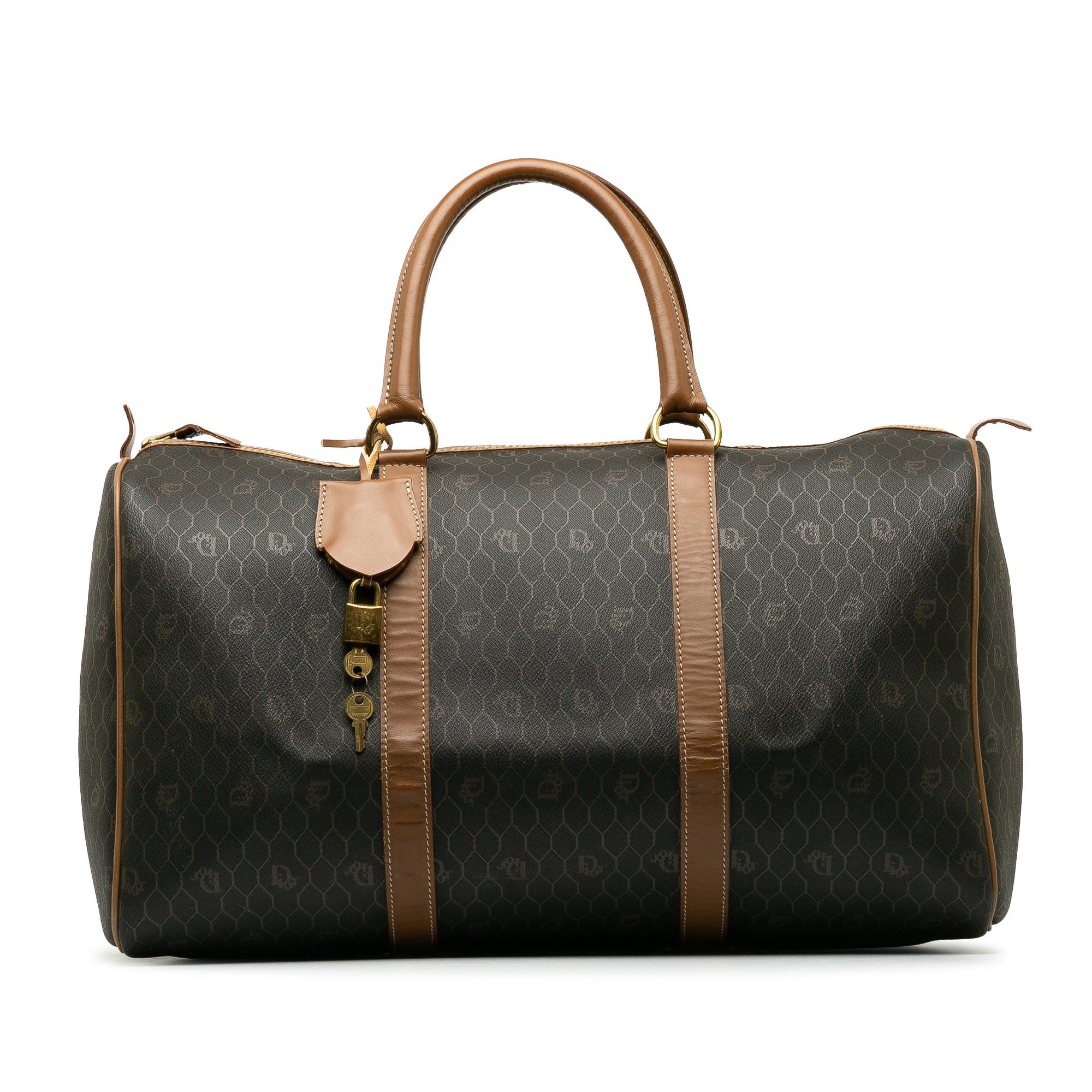 image of Dior Honeycomb Travel Bag in Brown, Women's