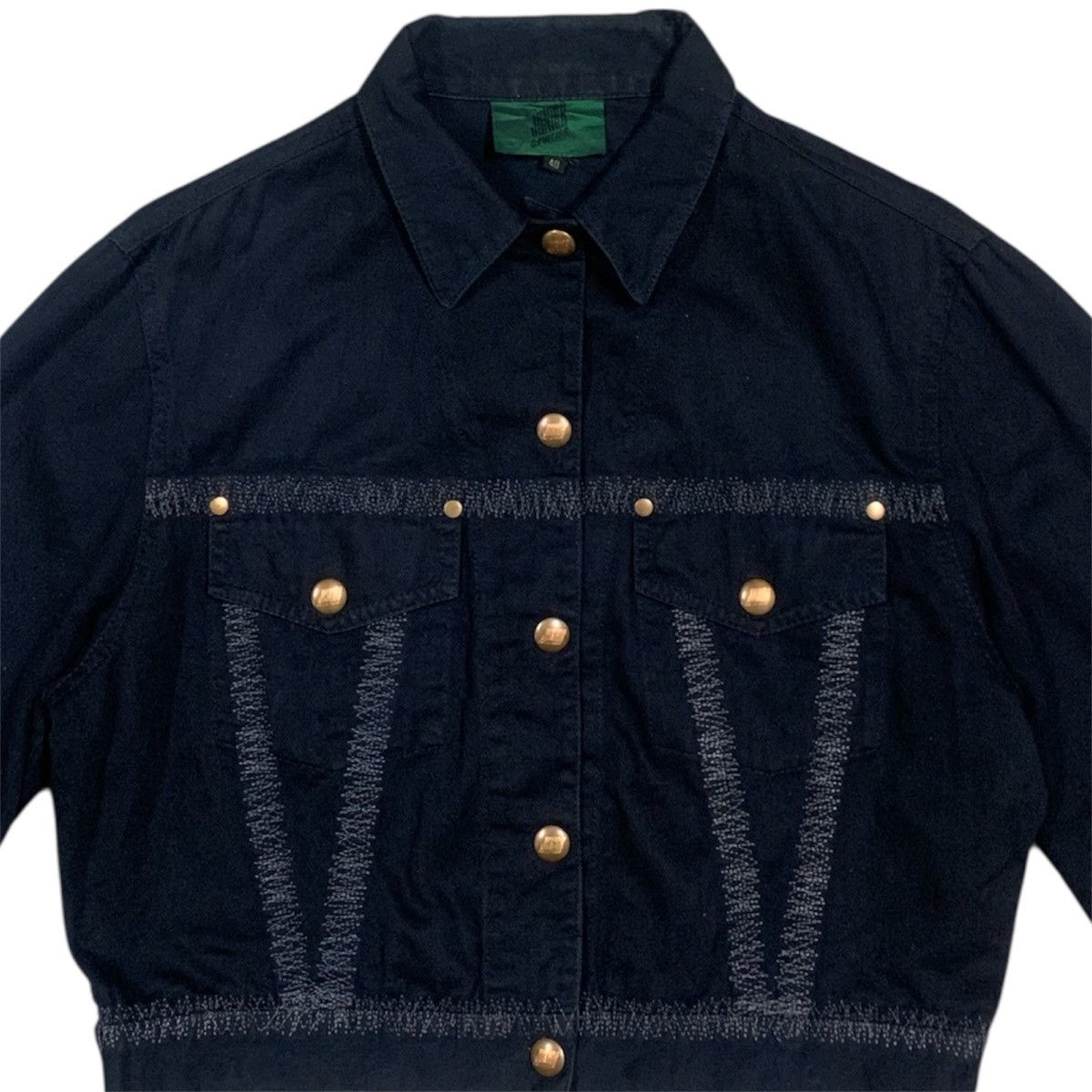 Jean Paul Gaultier Vintage 90's Junior Gaultier Embroidered Cropped Jacket Size M / US 6-8 / IT 42-44 - 2 Thumbnail