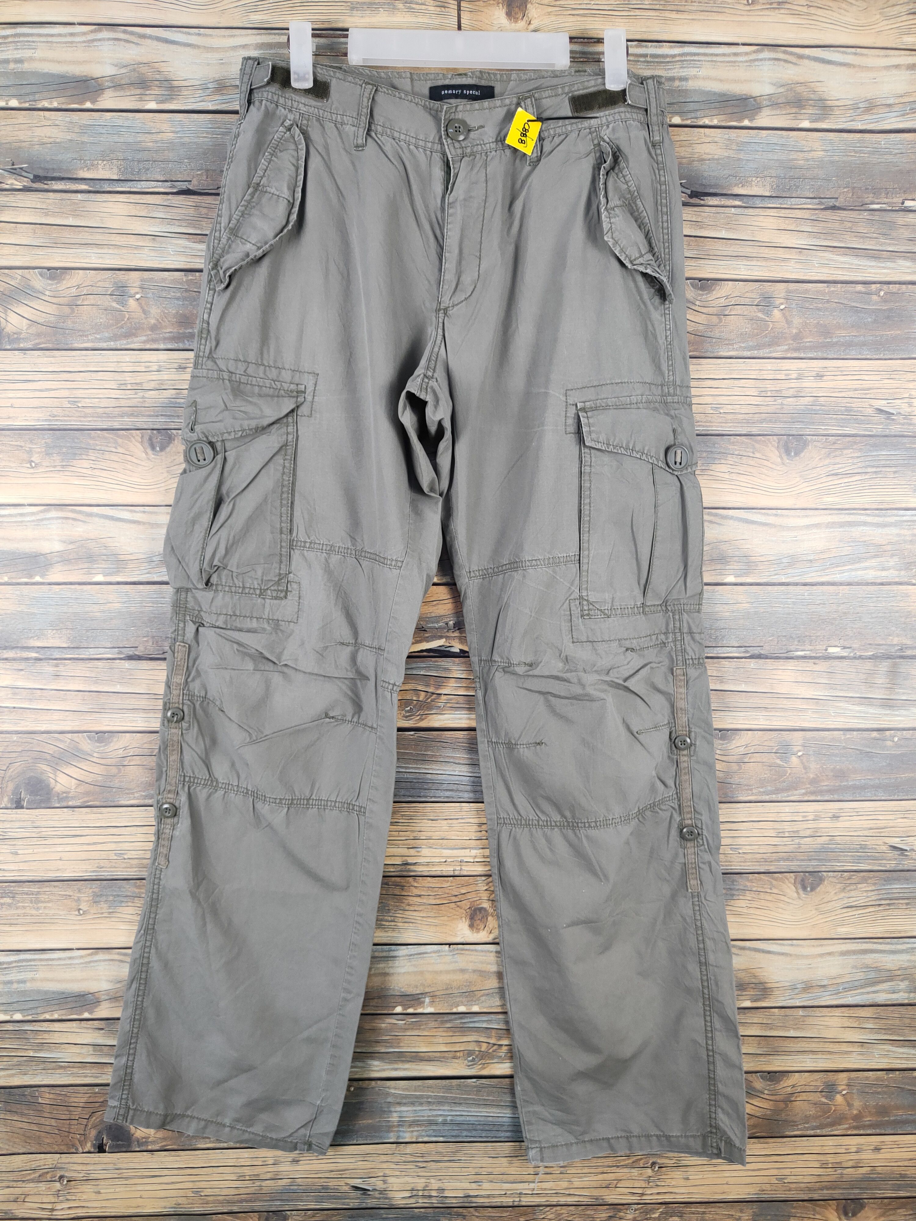 Japanese Brand Memory Special Olive Multipocket Tactical Cargo Pants #W2093 Size US 31 - 1 Thumbnail