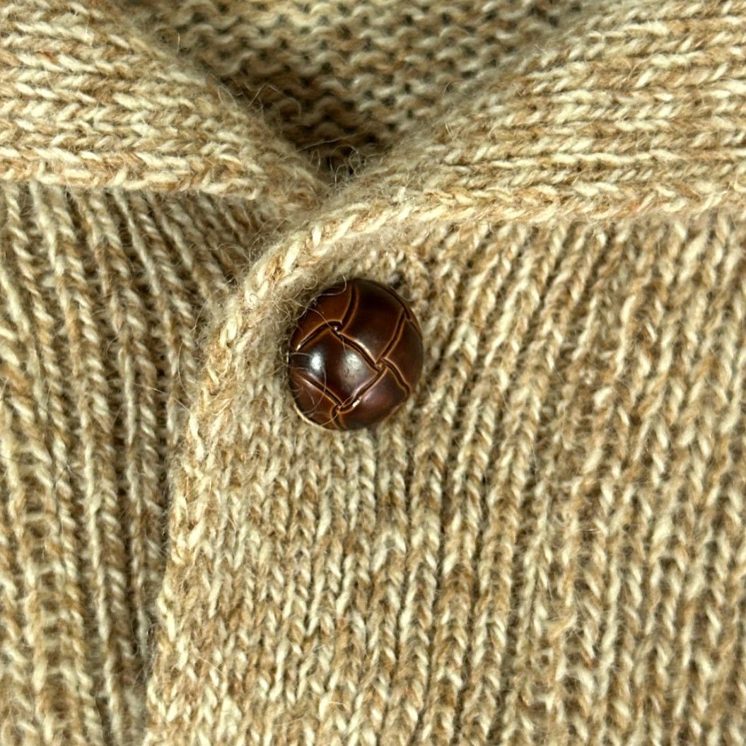 Jantzen VINTAGE Jantzen Sweater Knit Fair Isle Mock Neck Mens Adult MEDIUM Brown Cream 70s Pullover Long Sleeve Buttons Size US M / EU 48-50 / 2 - 6 Thumbnail