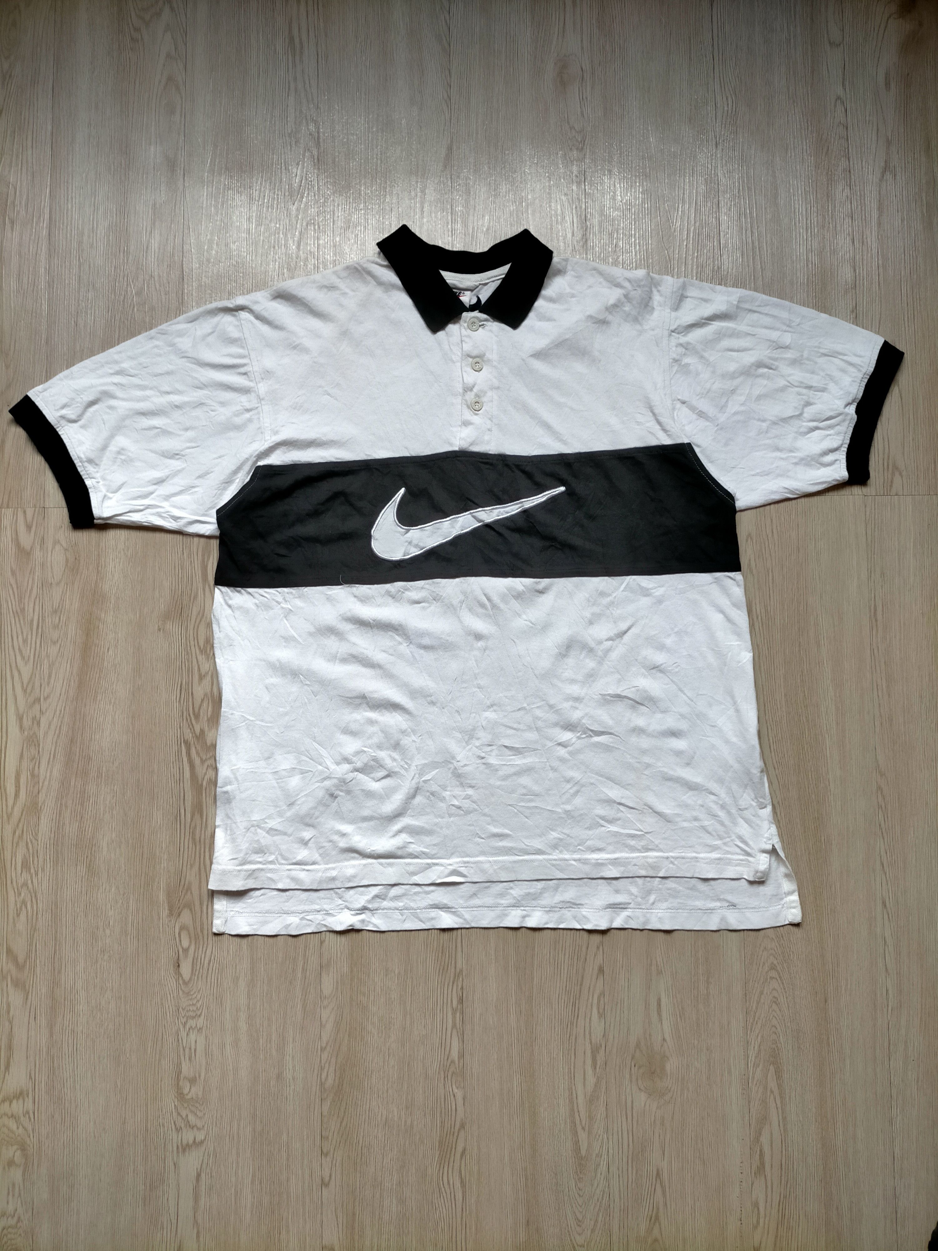 Nike Vintage 90s Nike Center Swoosh Embroidered Button ups shirt Size US L / EU 52-54 / 3 - 1 Thumbnail