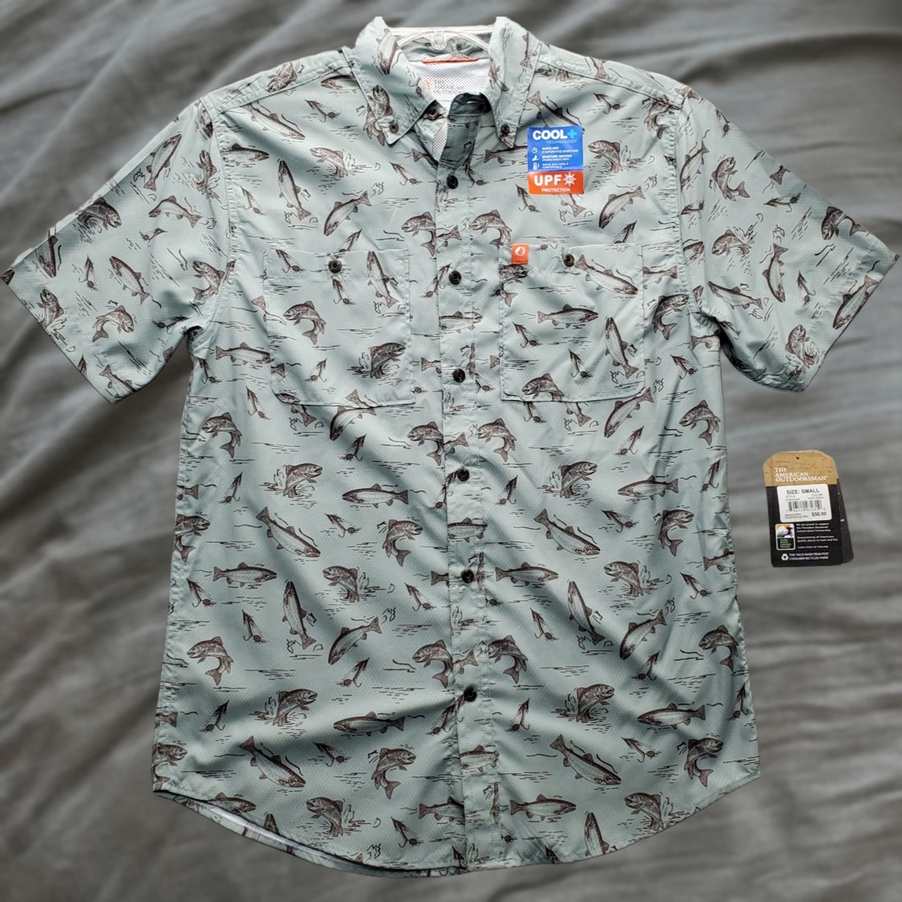 Vintage American Outdoorsman Fishing Shirt Mens Small Multi Fish Print Collar Button Down Sunday? Size US S / EU 44-46 / 1 - 1 Thumbnail
