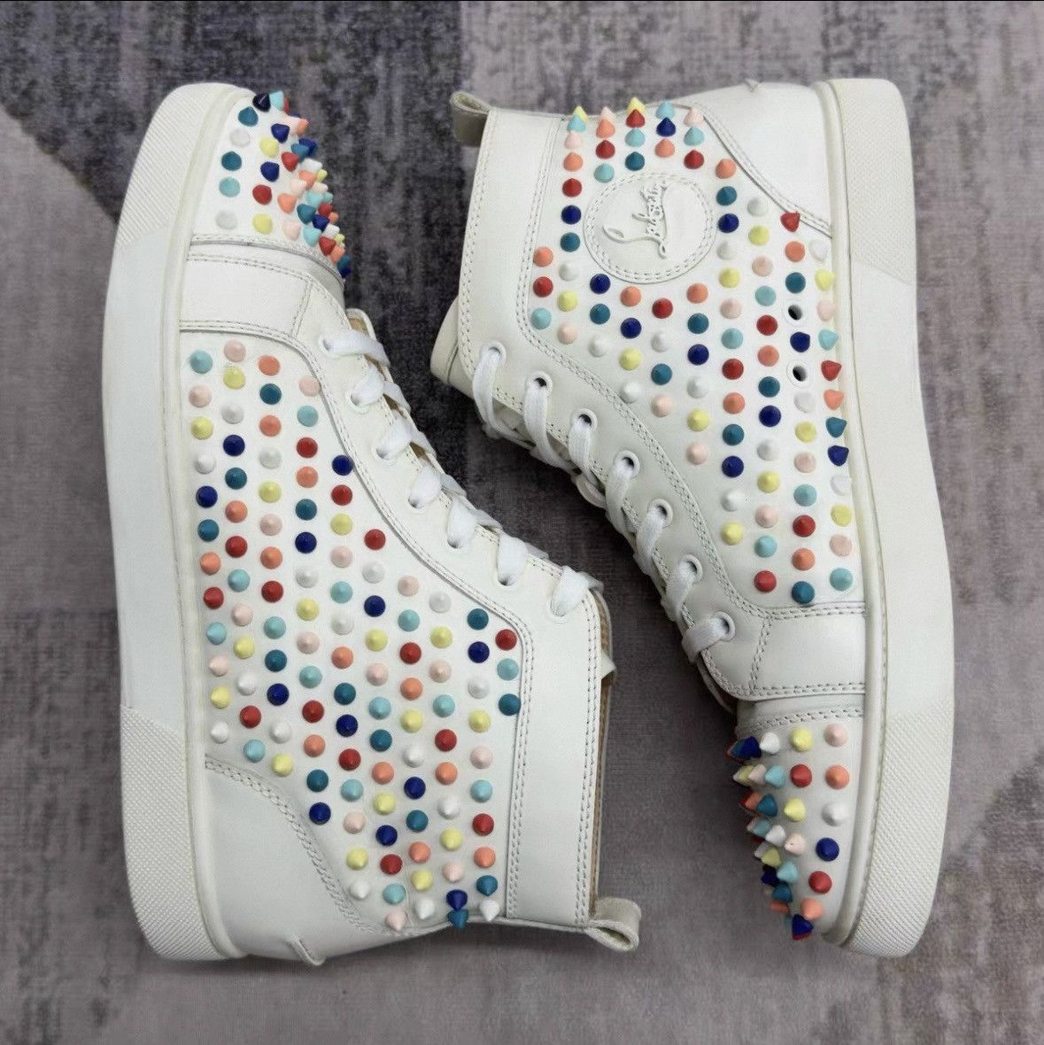 Christian Louboutin Christian Louboutin Rainbow Spike High Top Sneakers Size US 9.5 / EU 42-43 - 3 Thumbnail