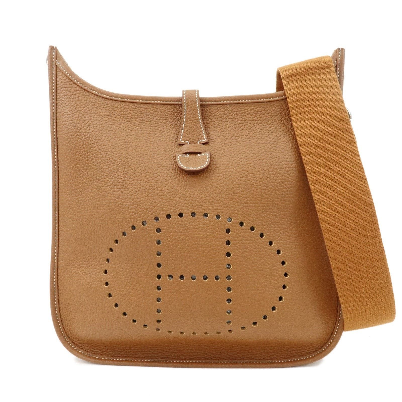 Hermes Hermes Evelyne III PM Clemence Leather Shoulder Bag Tan Size ONE SIZE - 1 Thumbnail