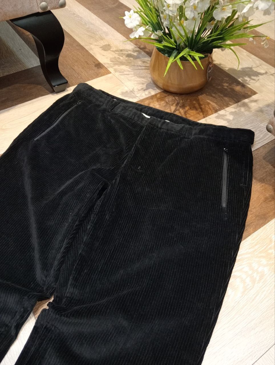 Emporio Armani EMPORIO ARMANI MATT LINE BLACK CORDUROY PANTS Size US 38 / EU 54 - 4 Thumbnail