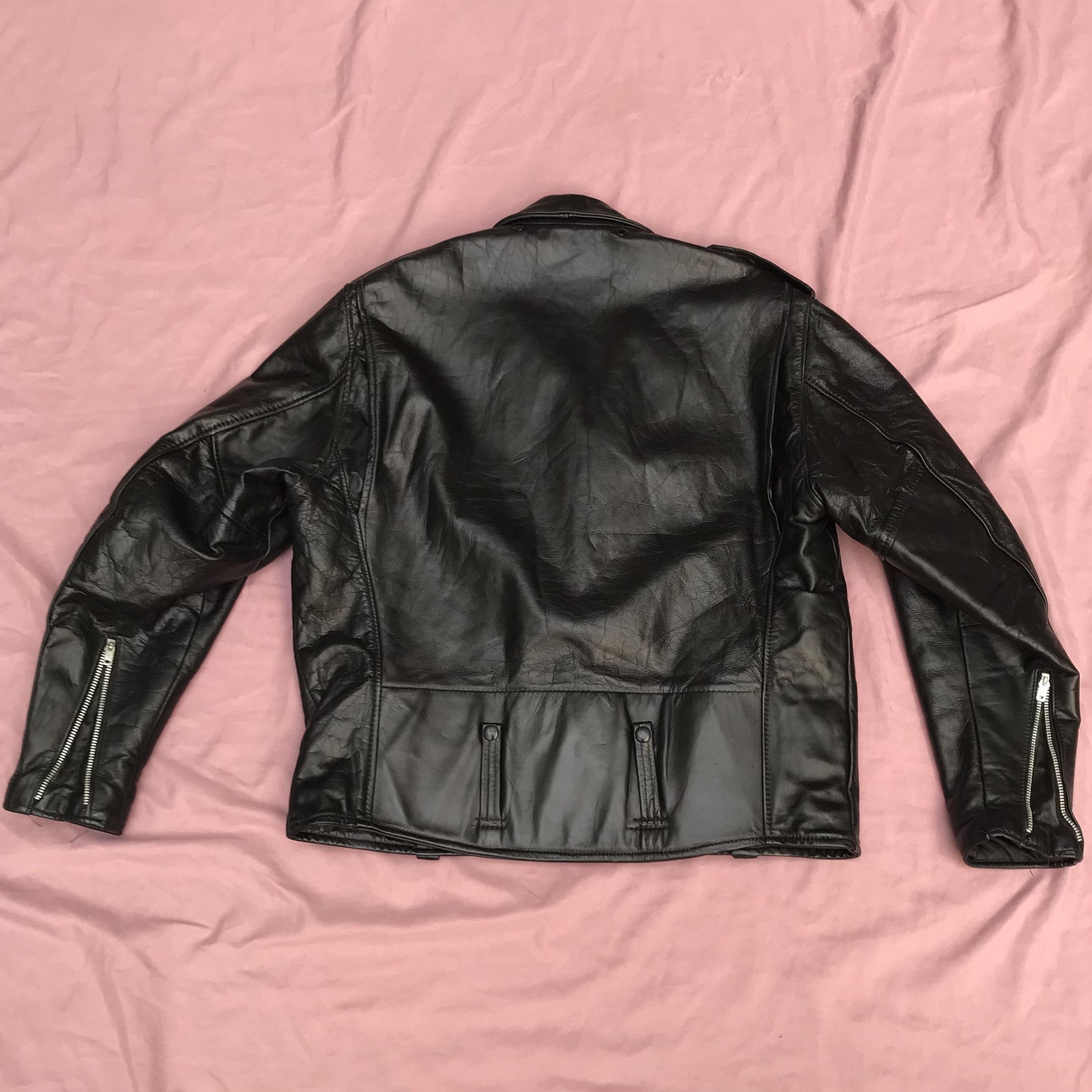 Harley Davidson AMF HARLEY DAVIDSON USA POLICE LEATHER BIKER JACKET Size US L / EU 52-54 / 3 - 4 Thumbnail