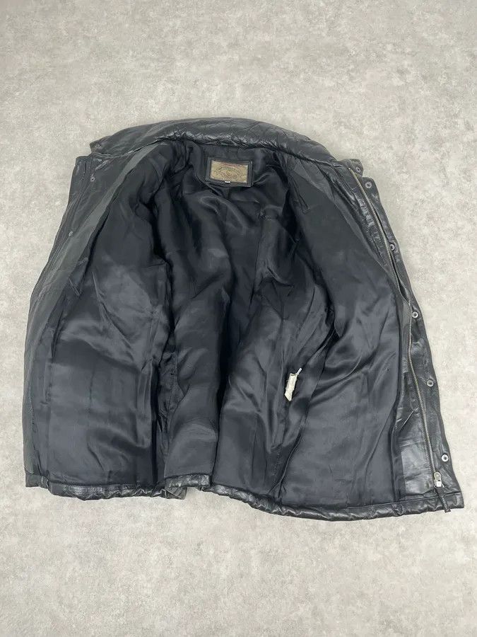 Armani 1990s Armani Black Leather Puffer Jacket Size US L / EU 52-54 / 3 - 9 Thumbnail