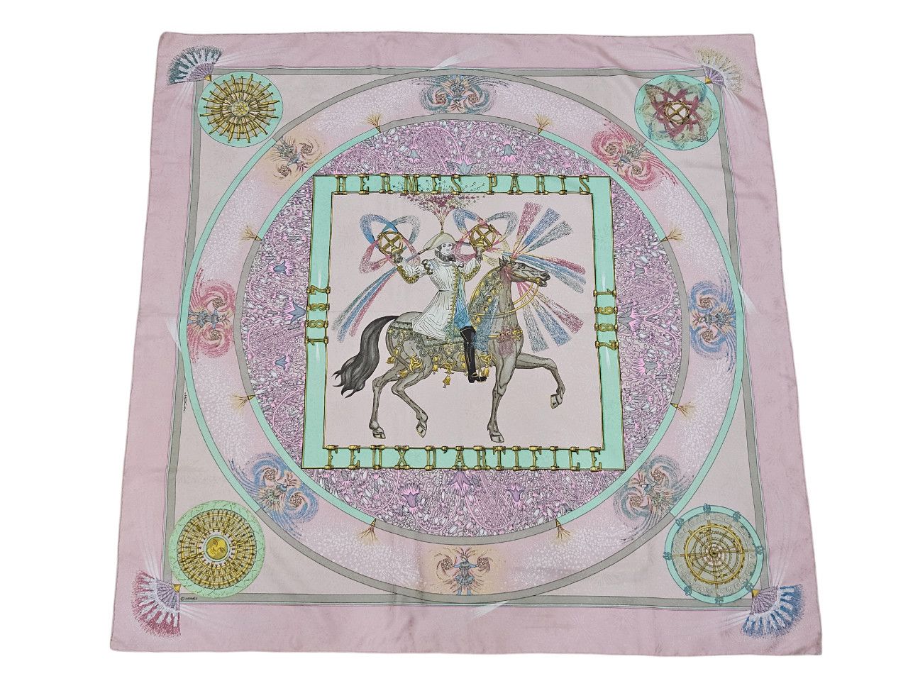 Hermes Hermes Feux d' Artifice Jacquard Silk Scarf Size ONE SIZE - 1 Thumbnail