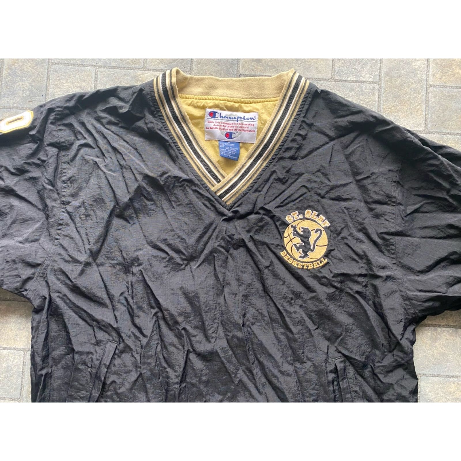 Champion Champion Windbreaker Jacket Nylon St Olaf Basketball Mens Medium Black Size US M / EU 48-50 / 2 - 5 Thumbnail