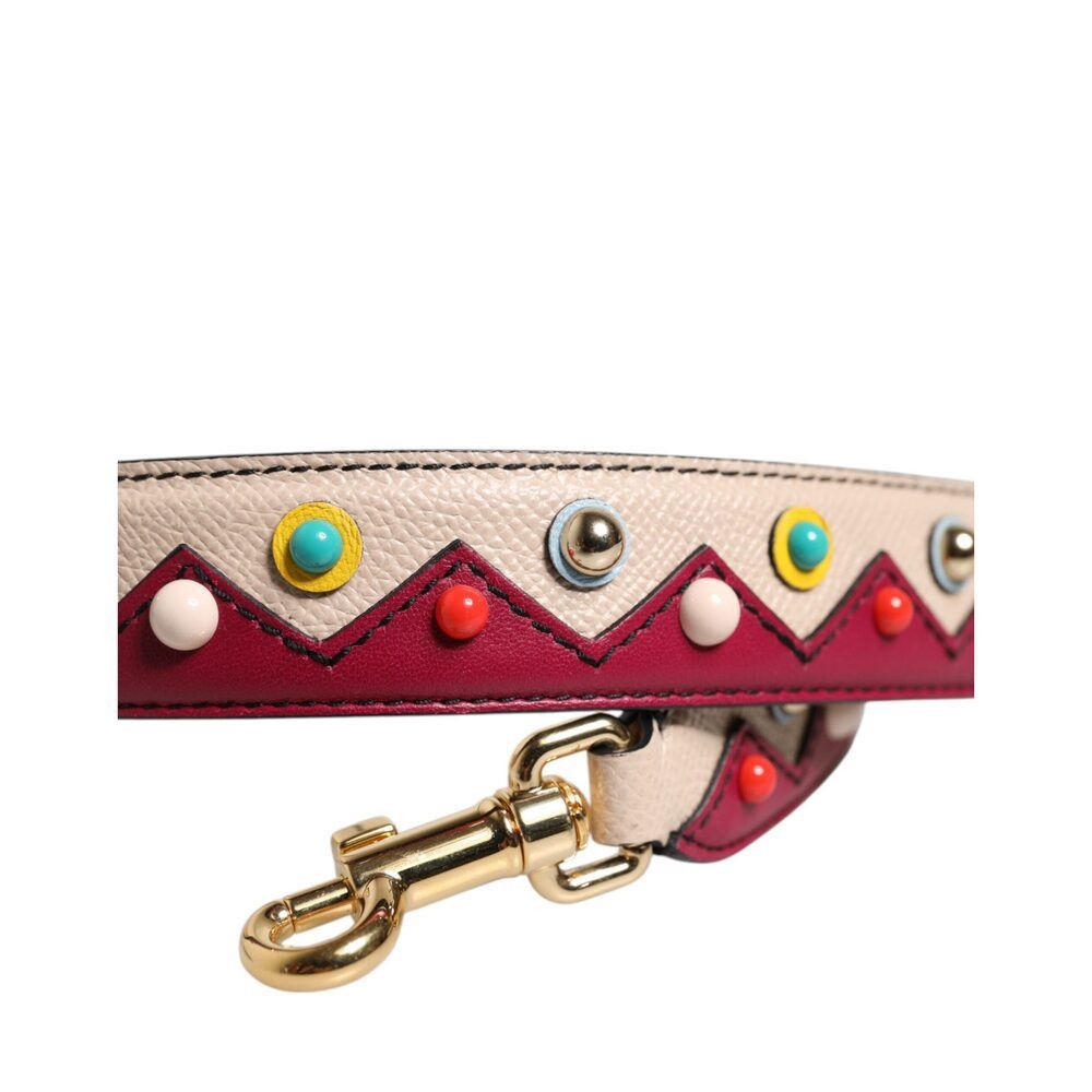 Dolce & Gabbana Dolce & Gabbana Beige Red Leather Handbag Accessory Shoulder Size ONE SIZE - 4 Thumbnail