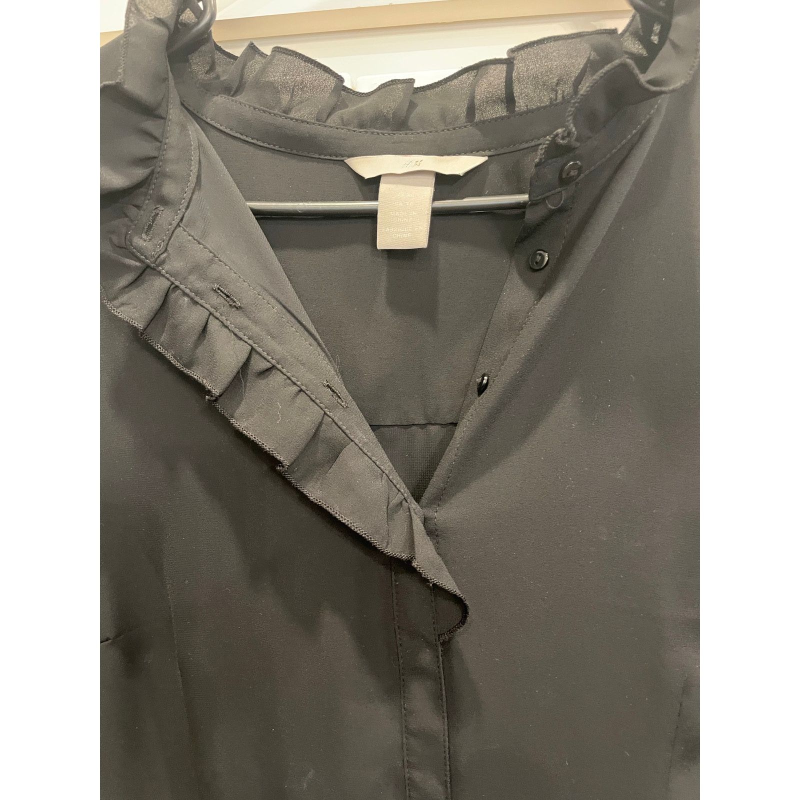 H&M H&M Black silky sheer long sleeve ruffled dress XL Size XL / US 12-14 / IT 48-50 - 13 Thumbnail