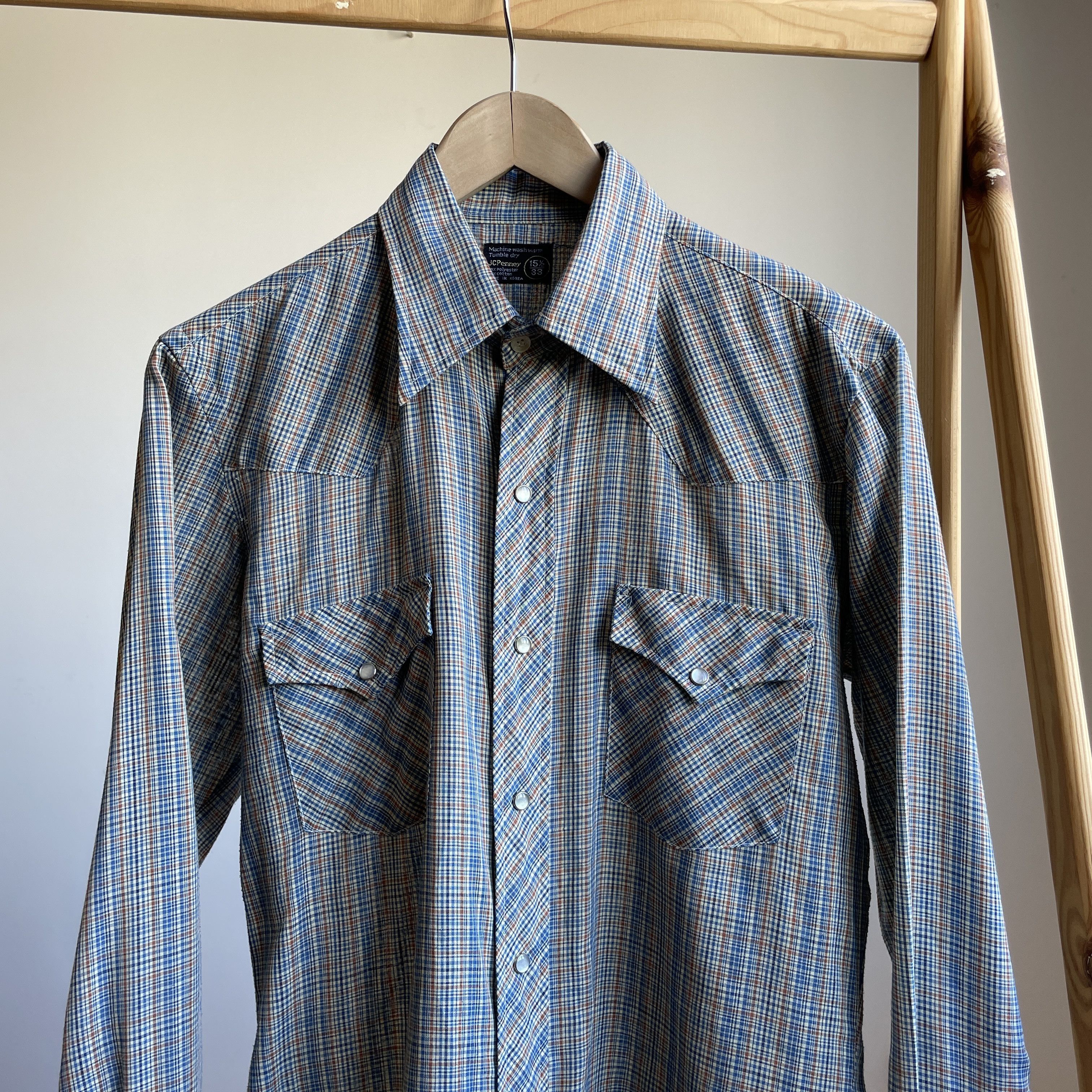 JCPenney JC Penney Vintage 70's 80's Snap Button Western Shirt Size US M / EU 48-50 / 2 - 3 Thumbnail