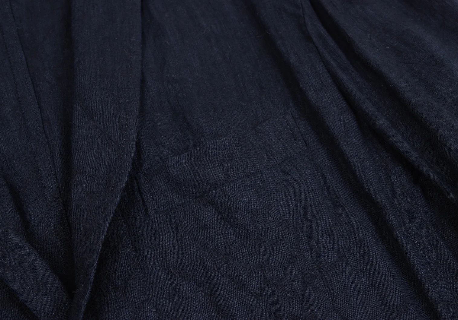 Issey Miyake Linen Blend Shawl Collar Jacket in Dark Blue Size US S / EU 44-46 / 1 - 3 Thumbnail