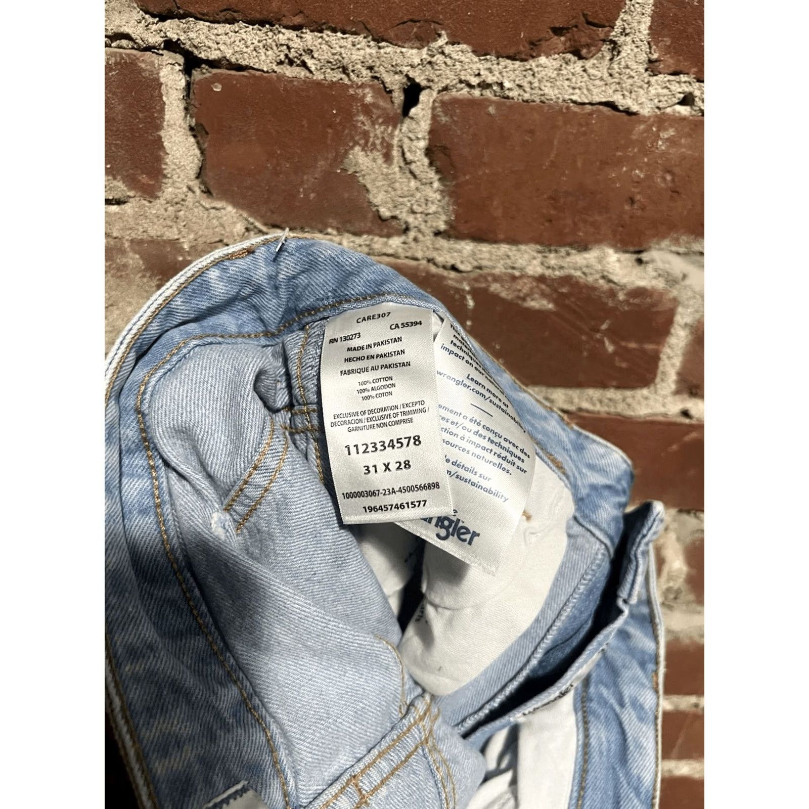 Wrangler Wrangler Jeans Mens Blue Denim Straight Distressed 31 x 28 Regular Size 31 28 Denim Blue Size US 31 - 3 Thumbnail