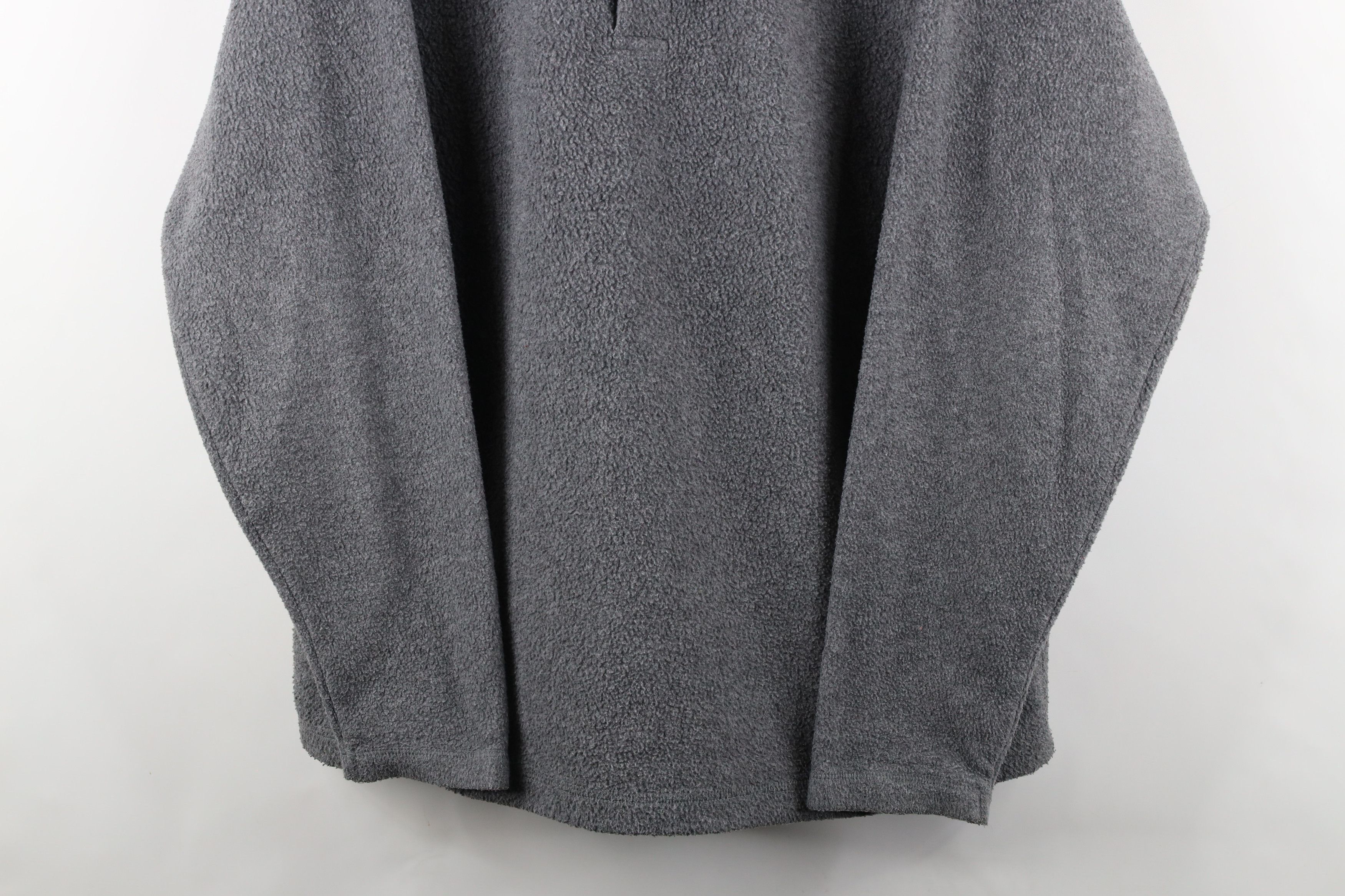 Vintage Vintage 90s Streetwear Blank Fleece Henley Sweater Gray Size US L / EU 52-54 / 3 - 3 Thumbnail