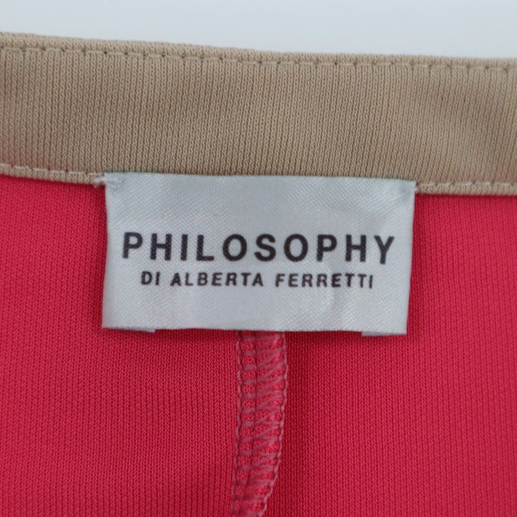 Philosophy Di Alberta Ferretti Dress Women US6 Knot Front Coral Red Stretch I42