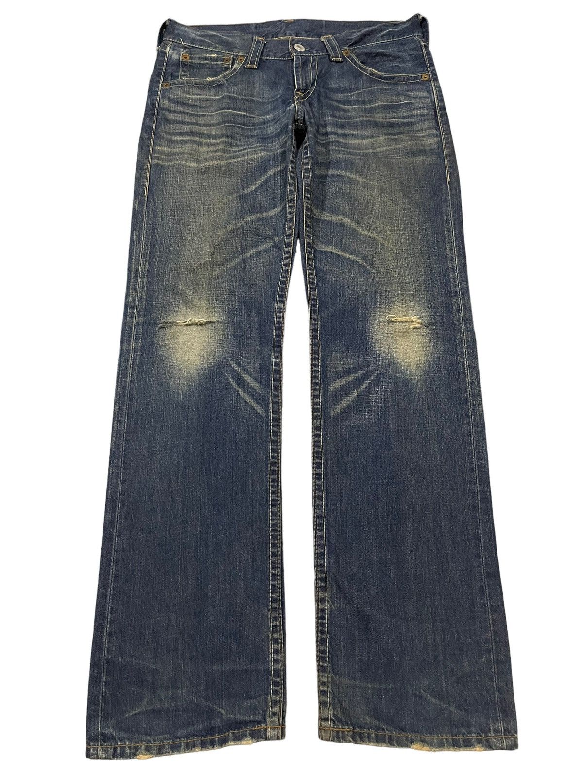 Levi's Vintage 90s Levis Blue Mud Wash Style Distress Loose Jeans Size US 34 / EU 50 - 1 Thumbnail