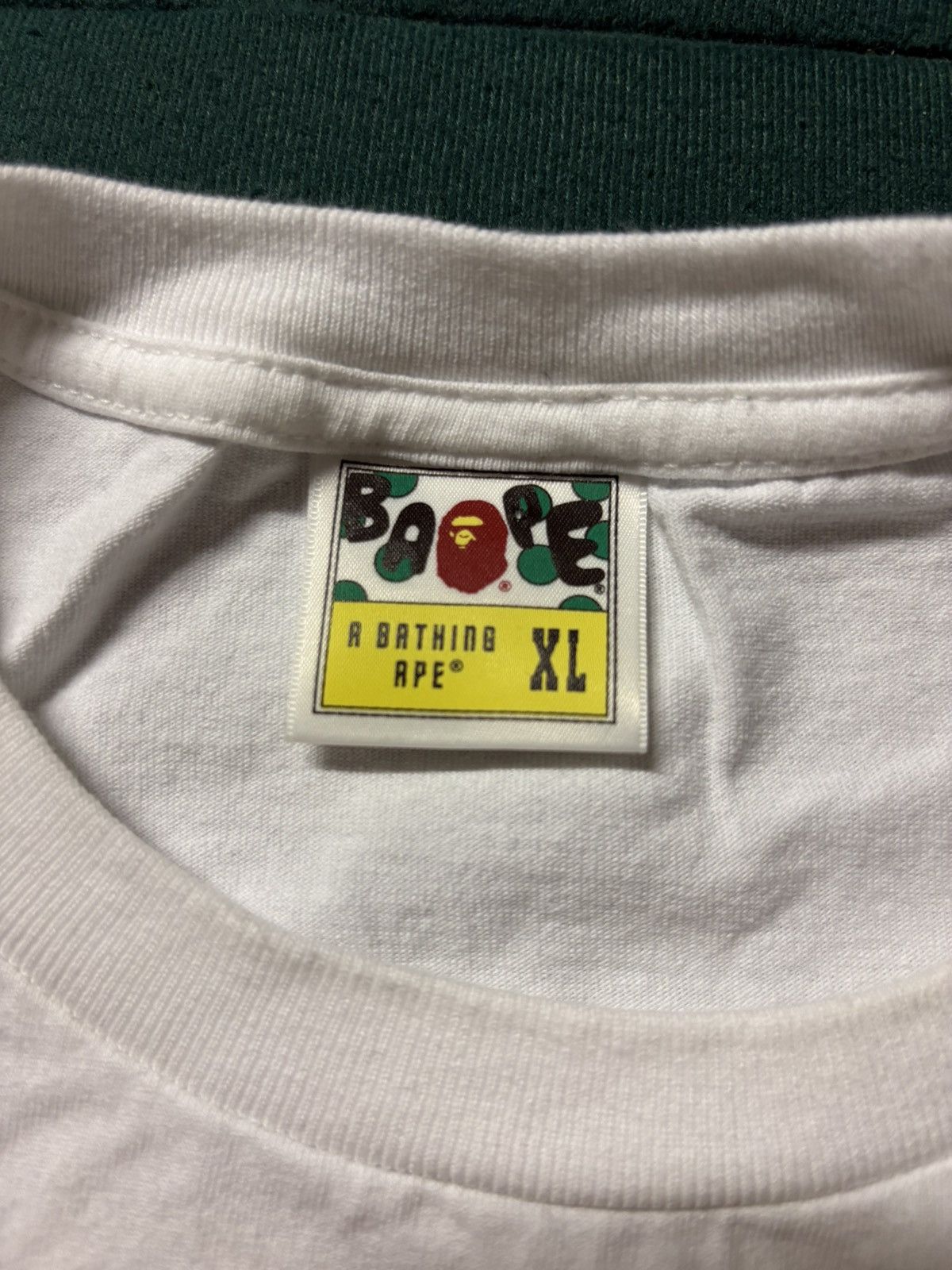 Bape Bape A Bathing Ape Japan Embroidered Logo Tee White XL Size US XL / EU 56 / 4 - 3 Thumbnail