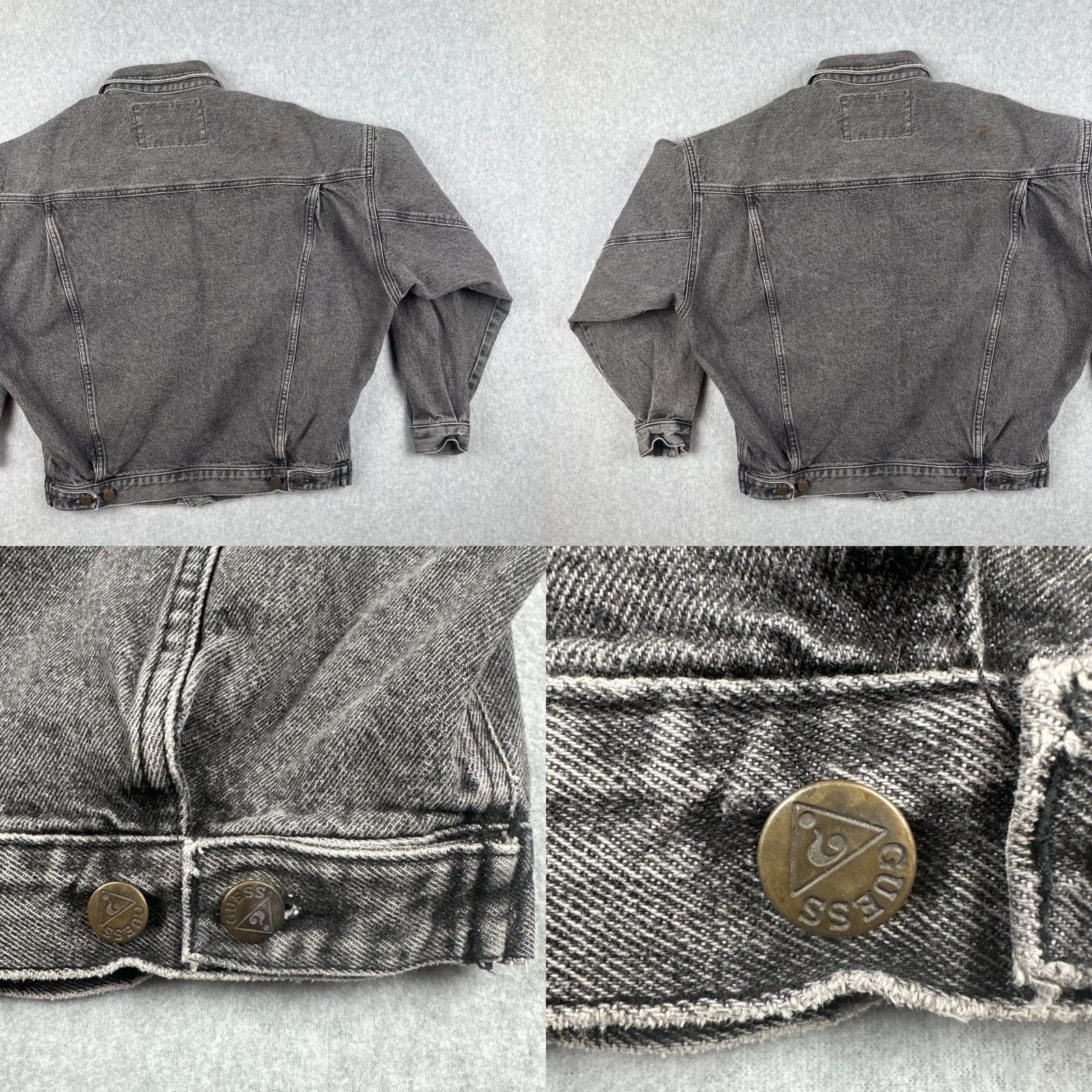Guess VINTAGE Guess USA American Cut Mens M Faded Black Denim Jacket 80s Size US M / EU 48-50 / 2 - 10 Thumbnail