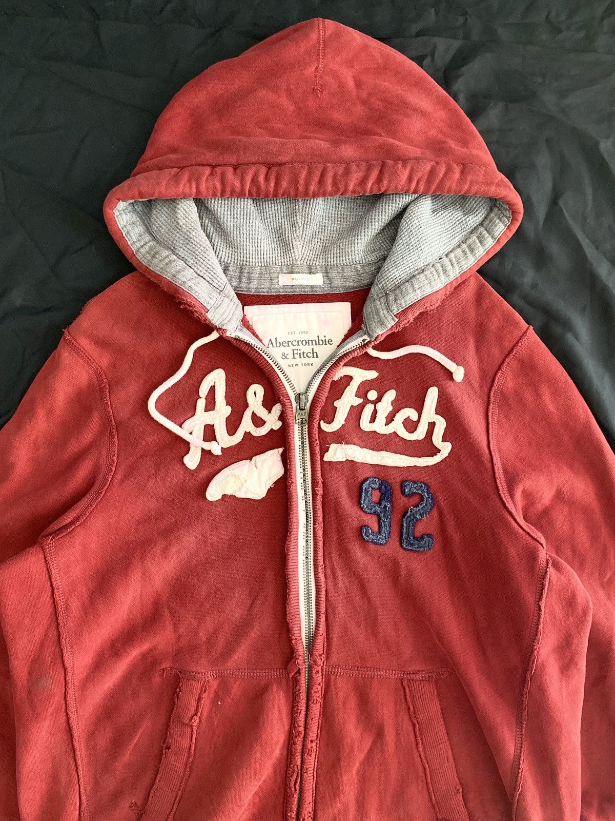 Abercrombie & Fitch Abercrombie and fitch Distressed Zipper Hoodie Size US XXL / EU 58 / 5 - 2 Thumbnail