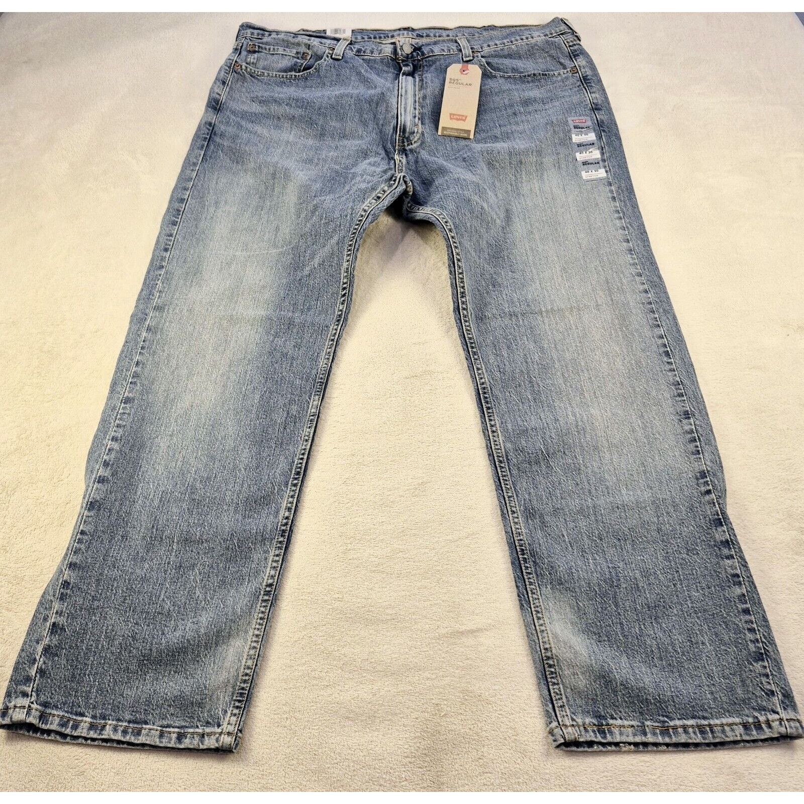 Levi's NEW Levis 505 Men's Light Blue Stretch Fit Denim Jeans 40x30 Size US 40 / EU 56 - 1 Thumbnail