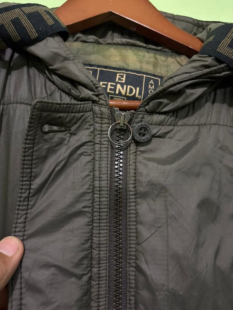 Fendi Vtg Fendi Roma Padded Jacket With Hoodie Logo Stripe Design Size US S / EU 44-46 / 1 - 14 Thumbnail