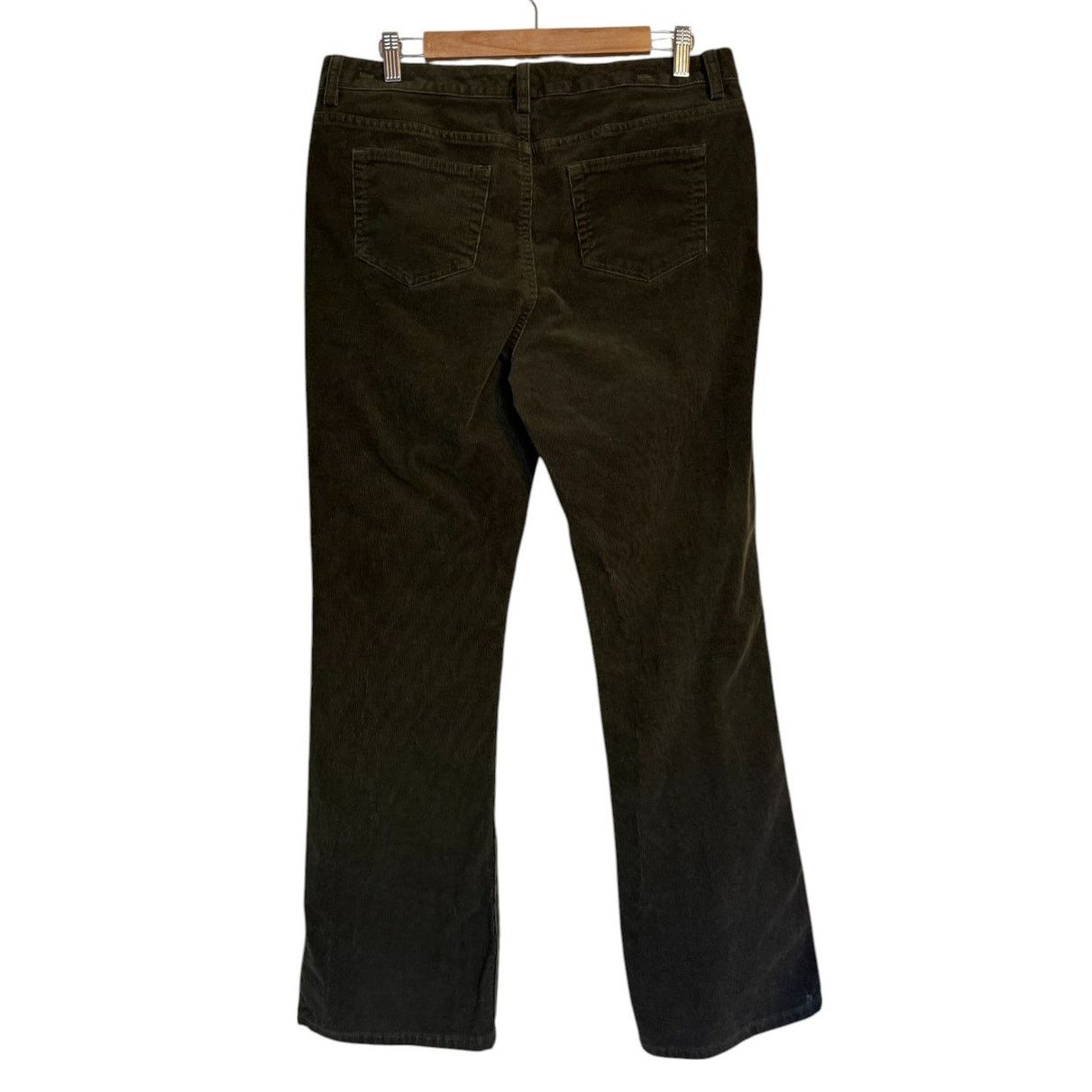 Lands' End Lands End Pants Women 12 Olive Green Corduroy Wide Leg Size 34" / US 12 / IT 48 - 4 Thumbnail