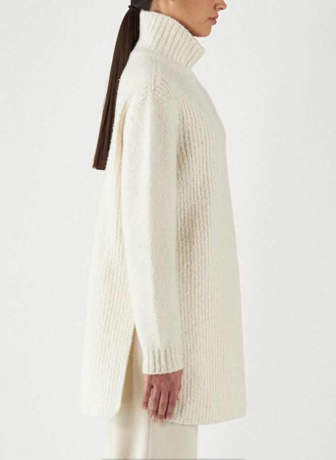 Loro Piana o1srvl11e0125 Monte Bianco Turtleneck Sweater in Ivory Size M / US 6-8 / IT 42-44 - 3 Thumbnail