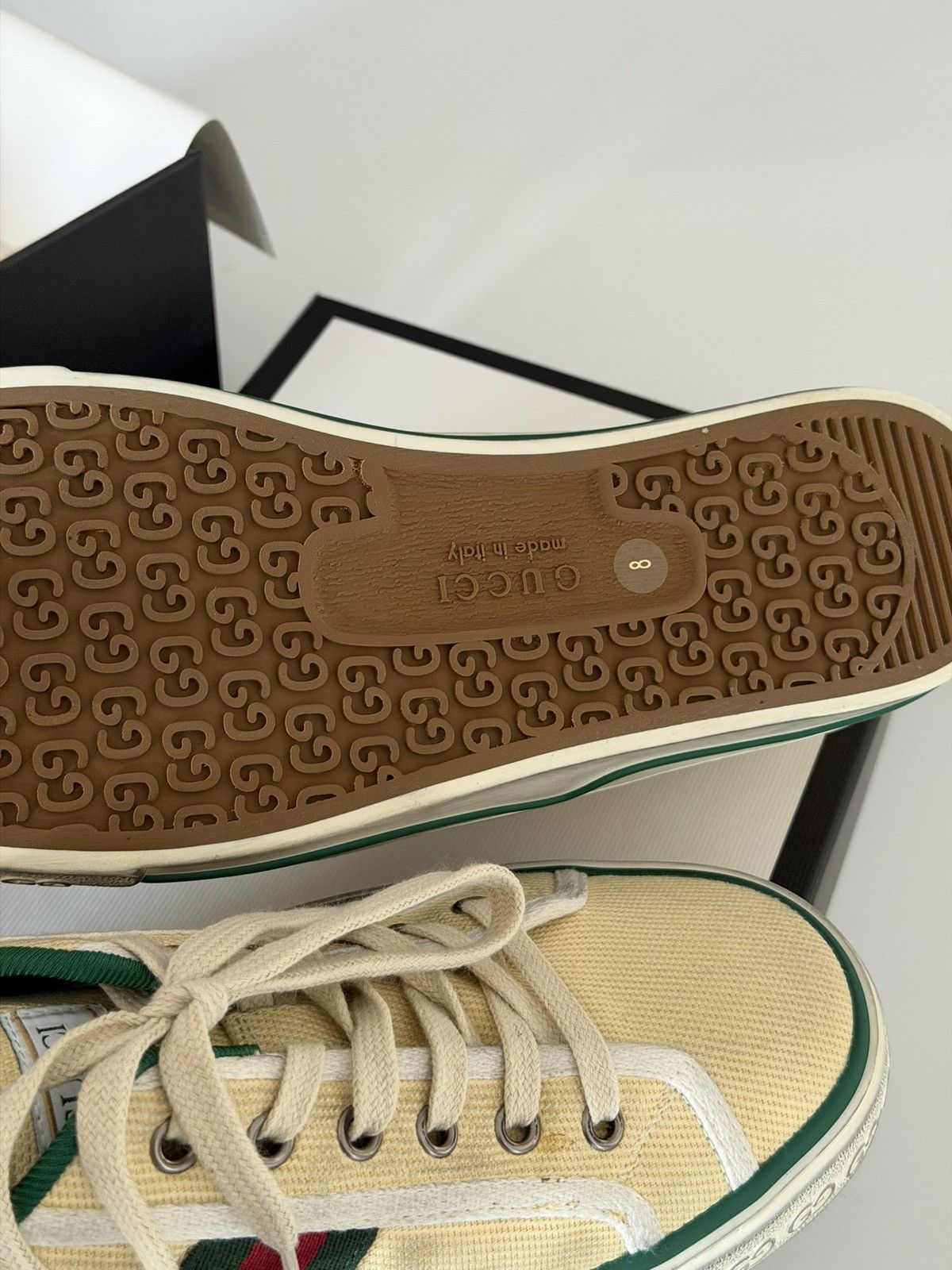 Gucci GUCCI Tennis 1977 distressed GG Canvas Web Mens Size 8 Size US 8 / EU 41 - 15 Thumbnail
