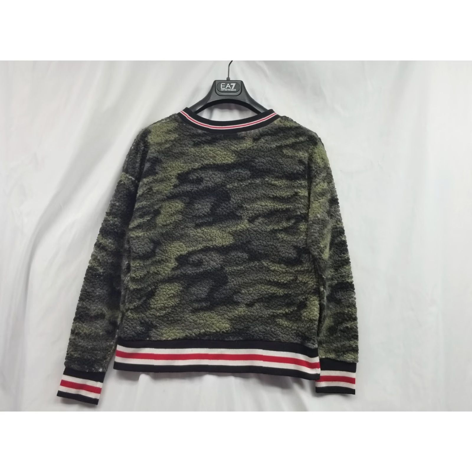 Vintage Derek Heart Women's Pullover Sweatshirt Camouflage Sherpa Fuzzy Green Crewneck L Regular Size L / US 10 / IT 46 - 5 Thumbnail