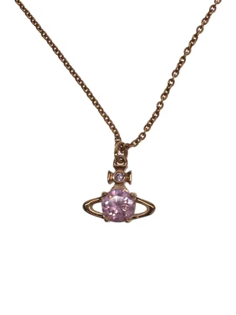 Pre-owned Vivienne Westwood Gem Stone Orb Necklace In Gold