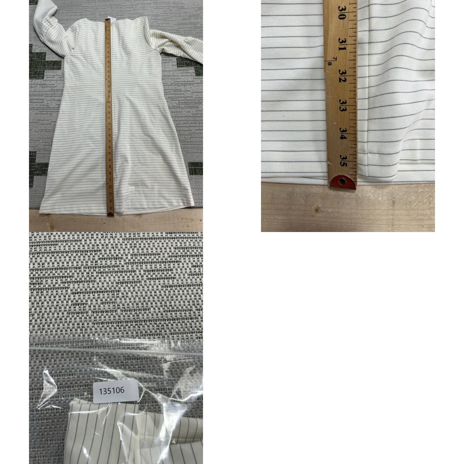 Vintage Lafayette 148 Dress Womens M Ivory Black Blouson Short Sleeve 3/4 Zip Round Neck Business Summer Spring Fall Womens Size M / US 6-8 / IT 42-44 - 8 Thumbnail