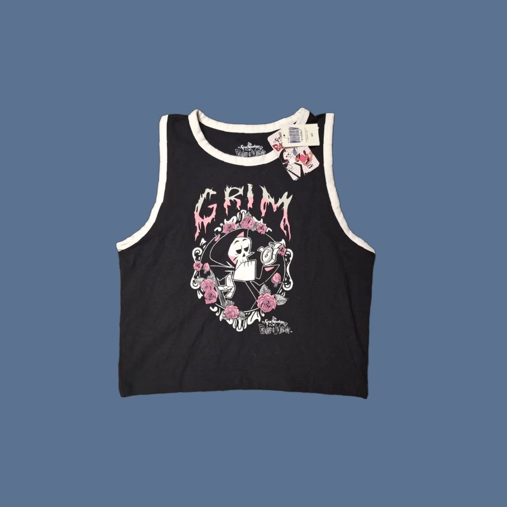 Vintage Grim Adventures Of Billy & Mandy T-Shirt Womens M Tank Crop Cartoon Tv Movie Size M / US 6-8 / IT 42-44 - 1 Thumbnail