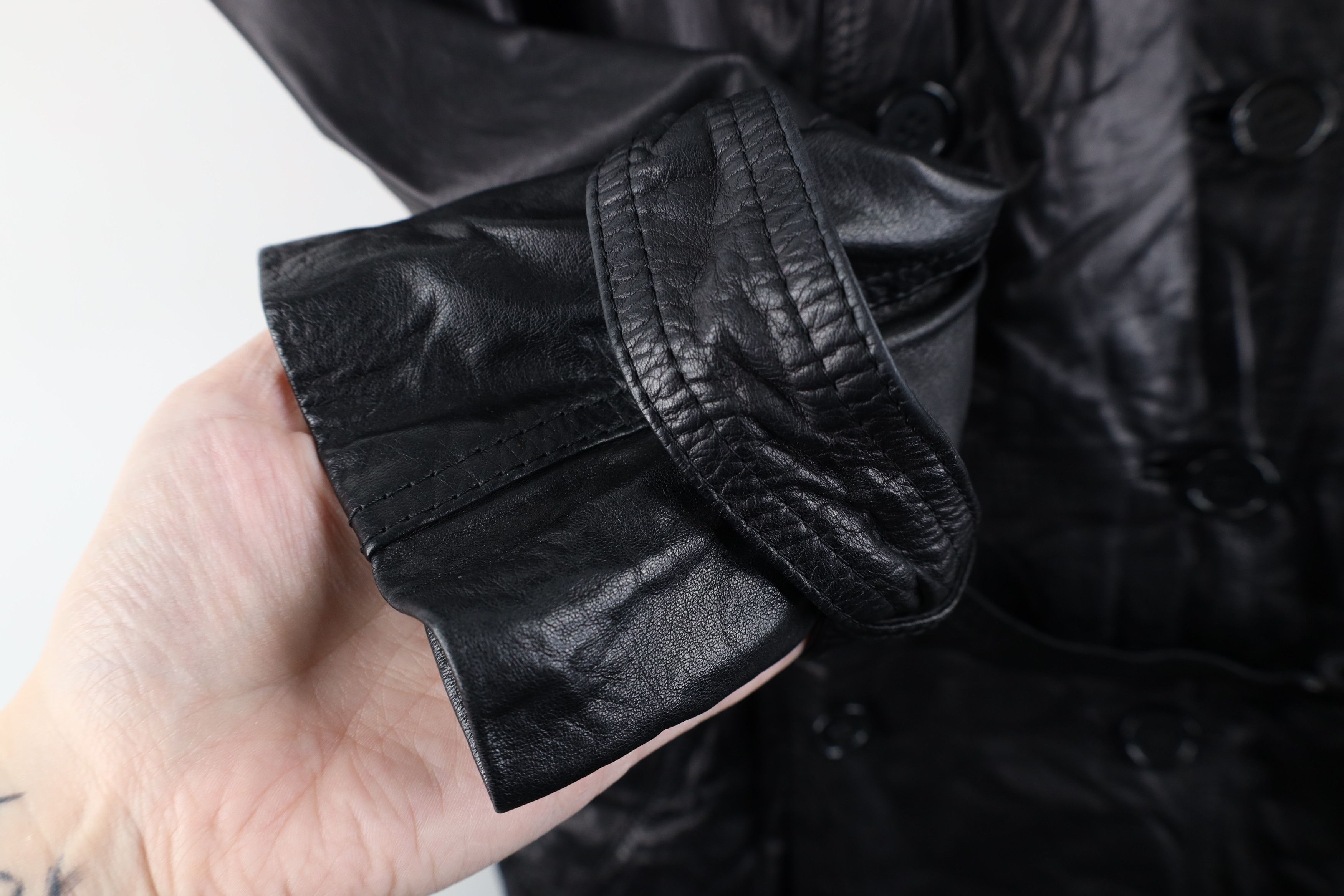 Vintage Vintage 70s Streetwear Belted Leather Trench Coat Jacket Size L / US 10 / IT 46 - 7 Thumbnail