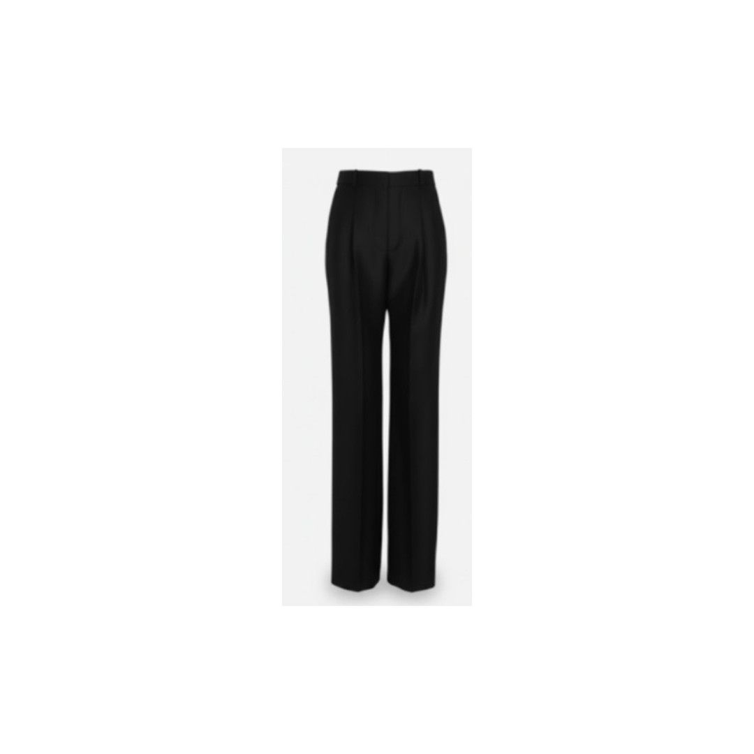 Saint Laurent Paris oc11z1025 Pantalon Tailleur Raye Laine E in Noir Size US 28 / EU 44 - 1 Preview