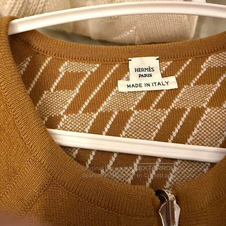 Hermes Hermes Double-sided cashmere knit coat in ginger yellow, r Size XS / US 0-2 / IT 36-38 - 2 Thumbnail