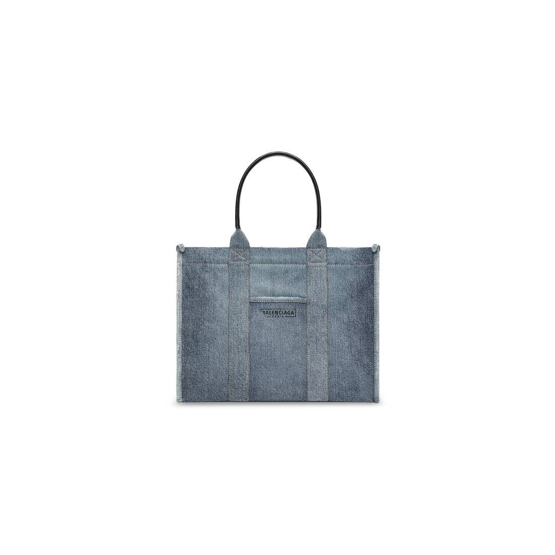 Balenciaga o1w1db10525 Size: OS / Hardware Medium Tote Bag Denim Blue Size ONE SIZE - 1 Thumbnail