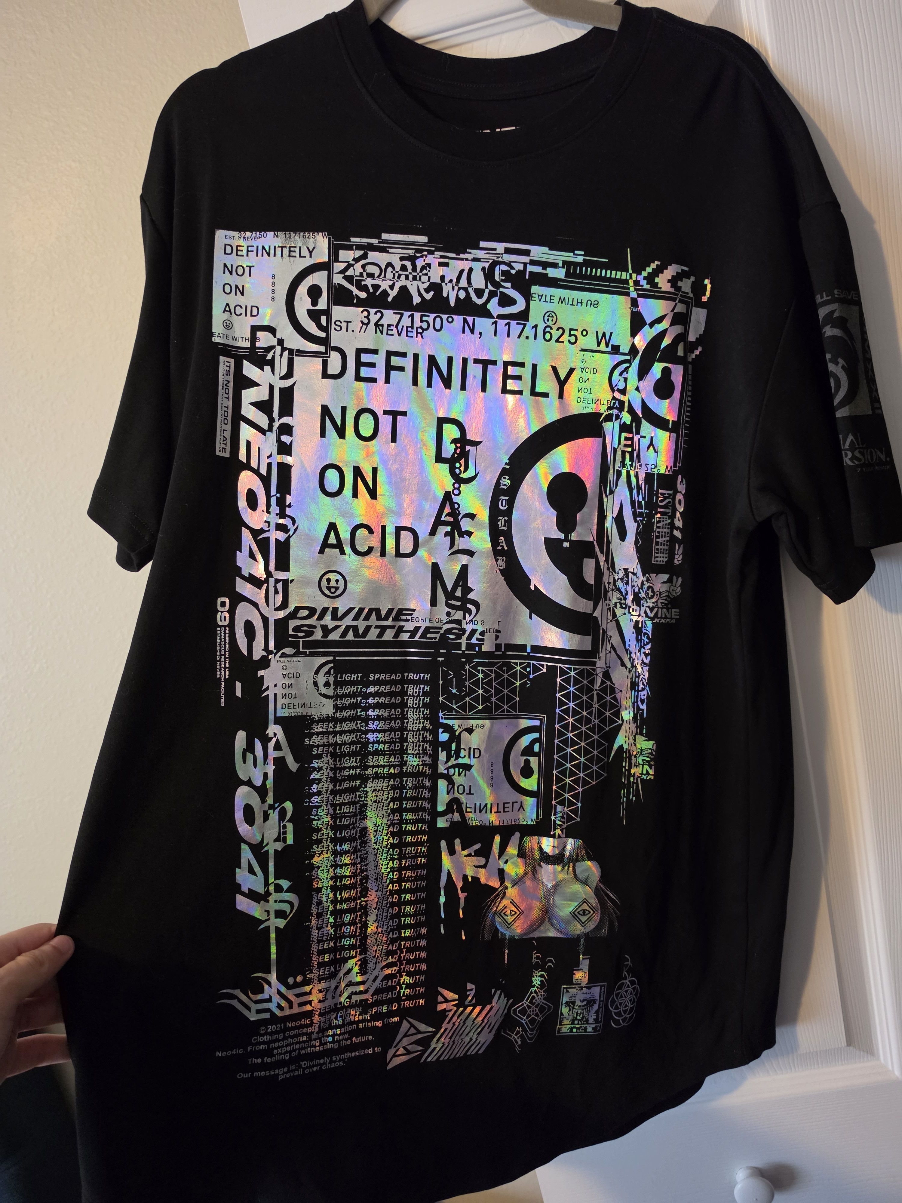 Other Neo4ic Iridescent Definitely Not On Acid T Shirt. Size US XL / EU 56 / 4 - 2 Thumbnail