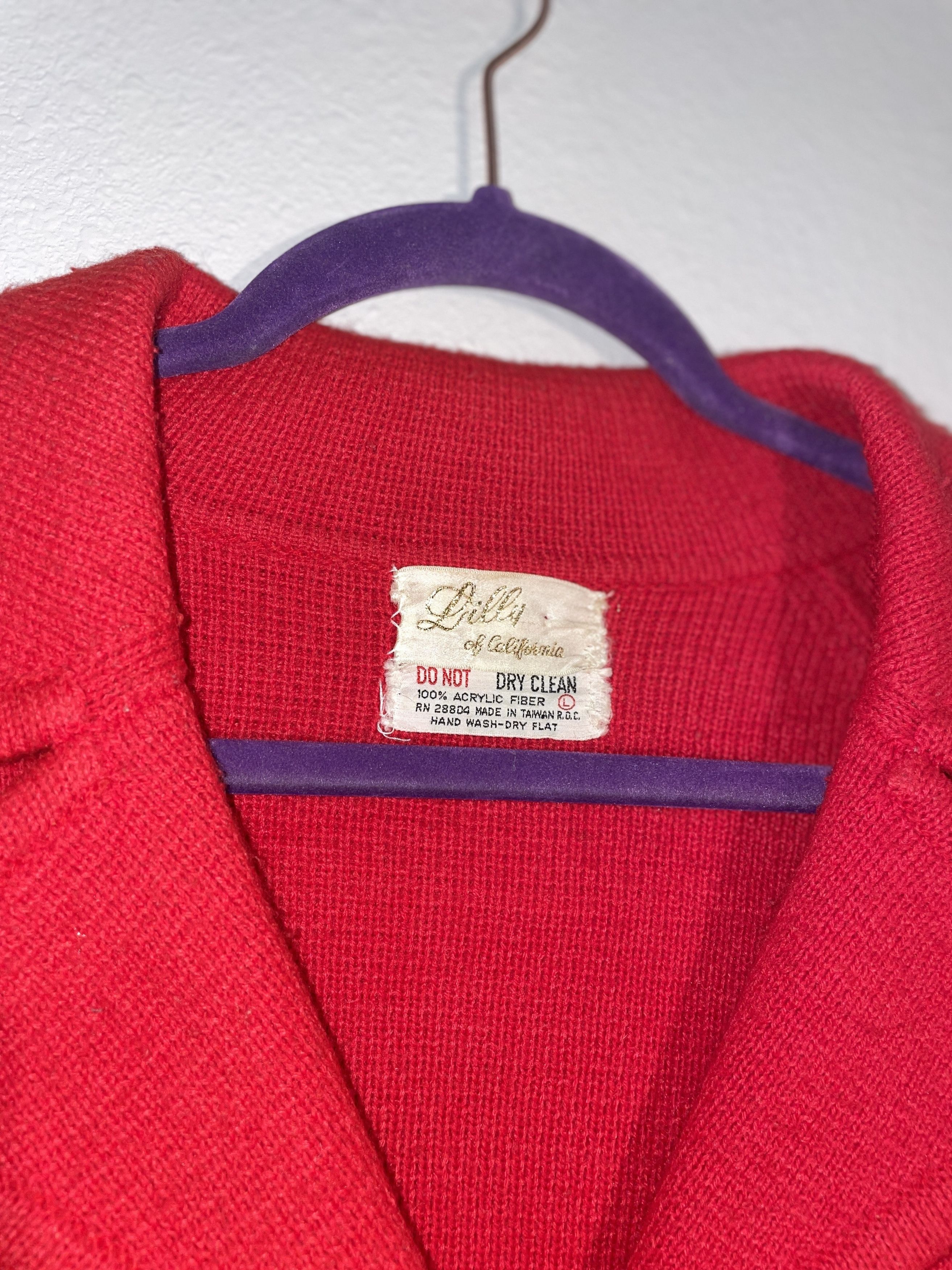 Other Lili Of California Red Sweater with Gold Buttons Large Size L / US 10 / IT 46 - 2 Thumbnail