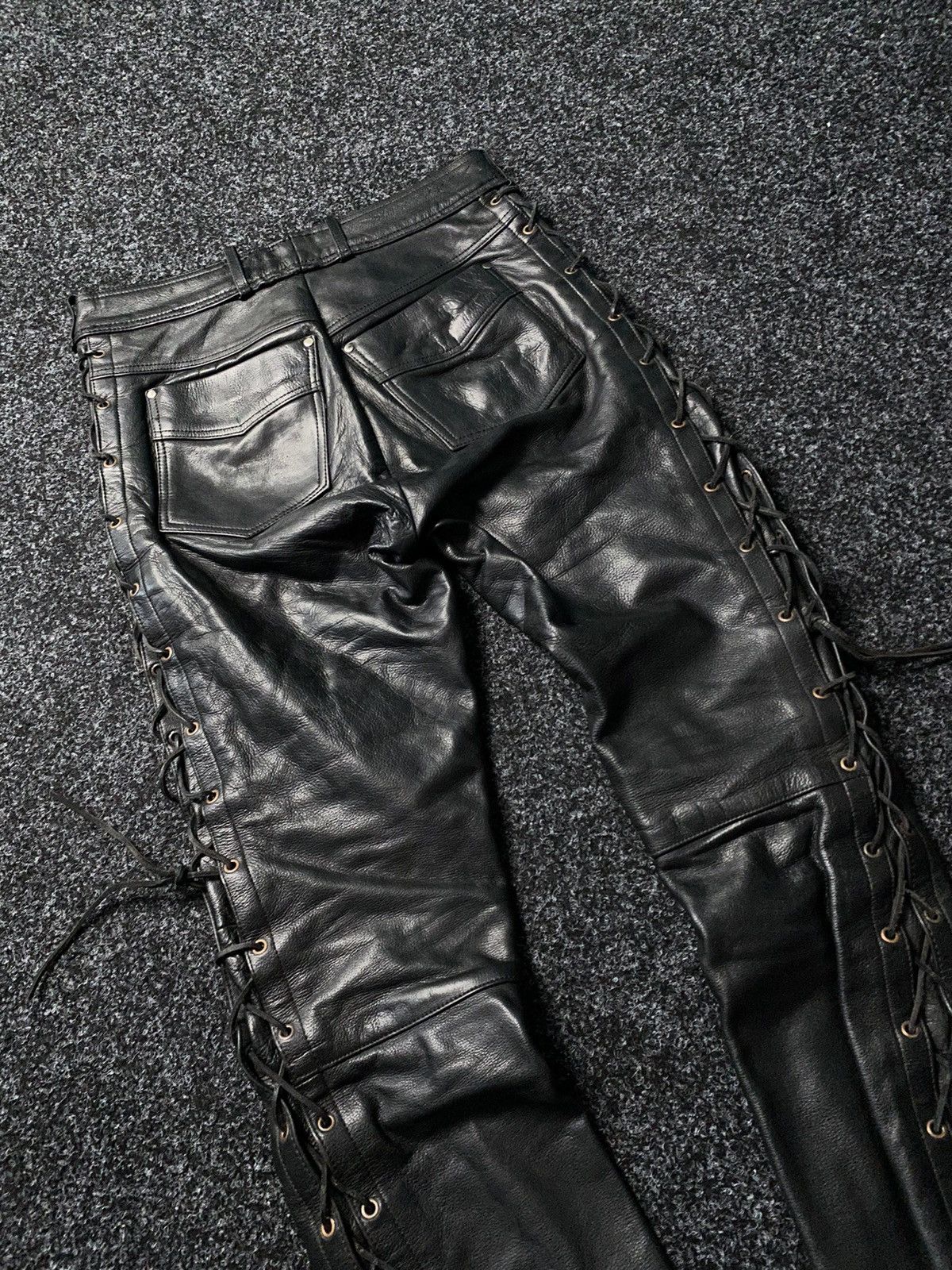 Leather Real Leather Moto Biker Racing Pants Opium y2k Size US 33 - 13 Thumbnail
