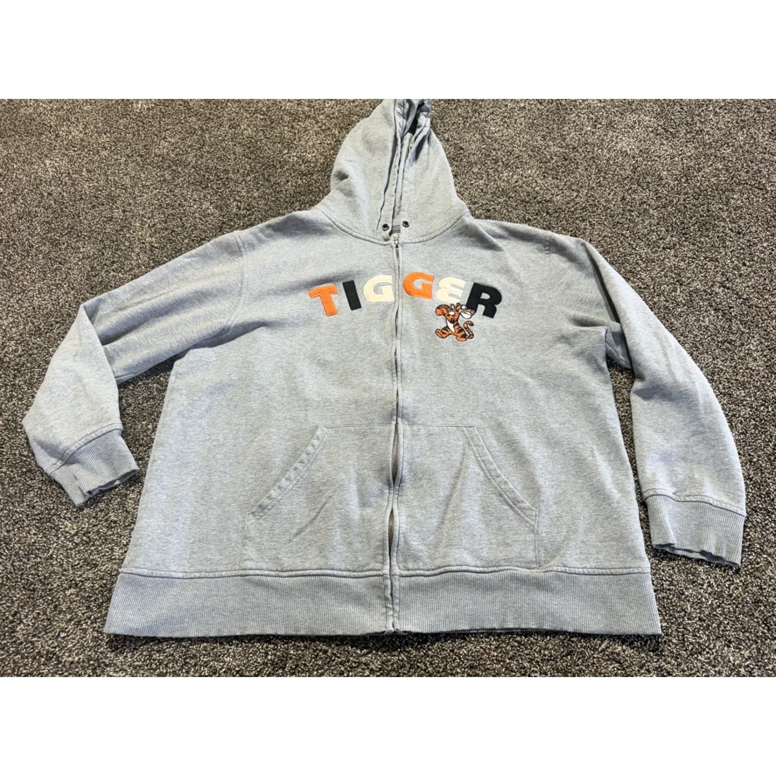 Disney Disney Jacket Womens Mens Sweatshirt Full Zip Gray XL Tigger Long Sleeve Coat Winter Fall Basic Regular - Shirt? Size XL / US 12-14 / IT 48-50 - 4 Thumbnail