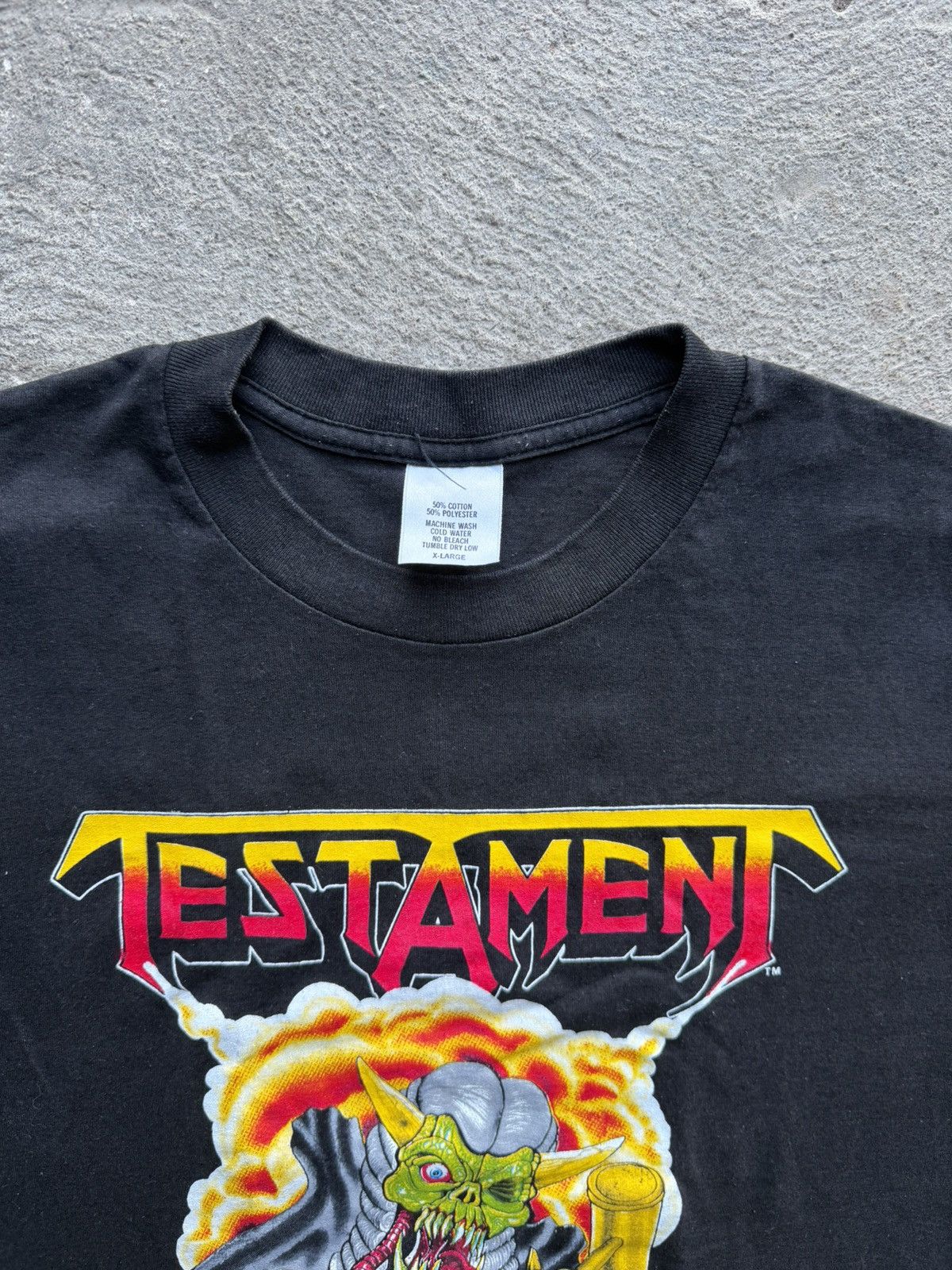 Band Tees 80s Testament Trial by Fire 1989 Vintage Tour Tee | Size L Size US L / EU 52-54 / 3 - 5 Thumbnail
