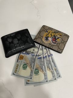 GUCCI Men's Wallet With Tiger Print and Coin Pouch –